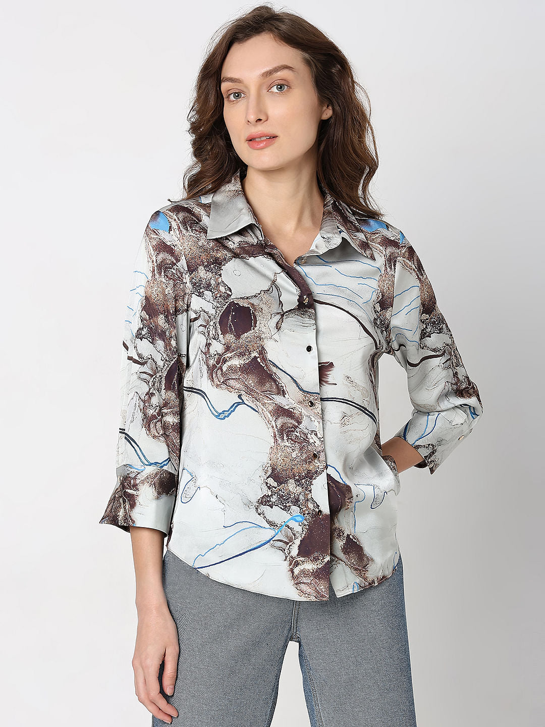 Grey Printed Shirt