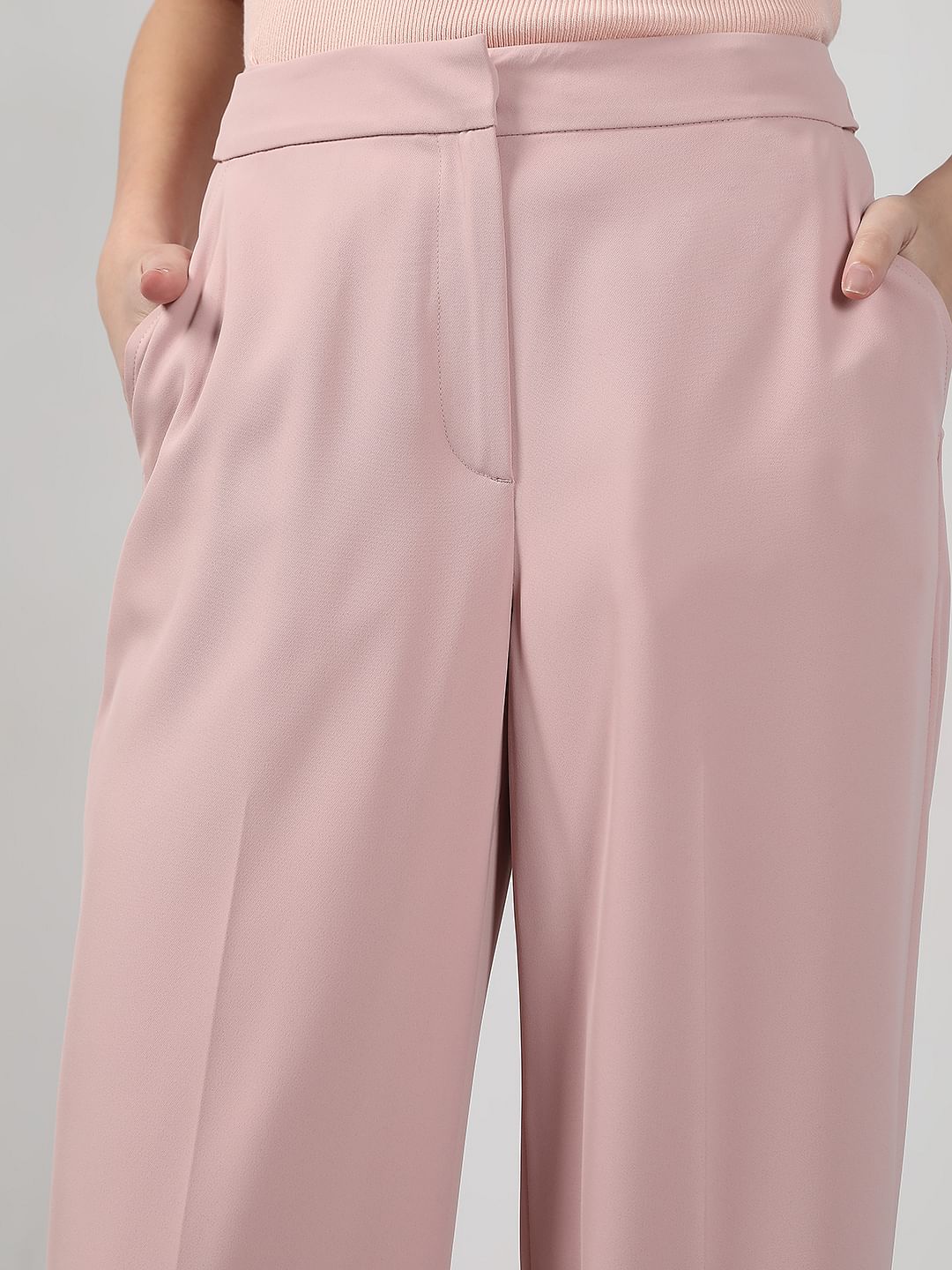 Pink High Rise Flared Pants