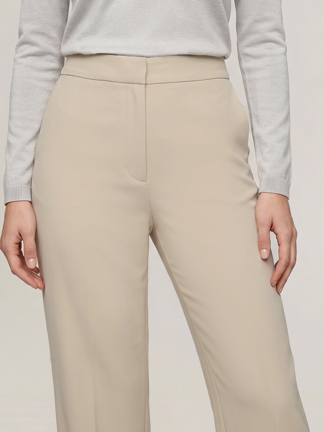 Women Straight Fit High-Rise Trousers