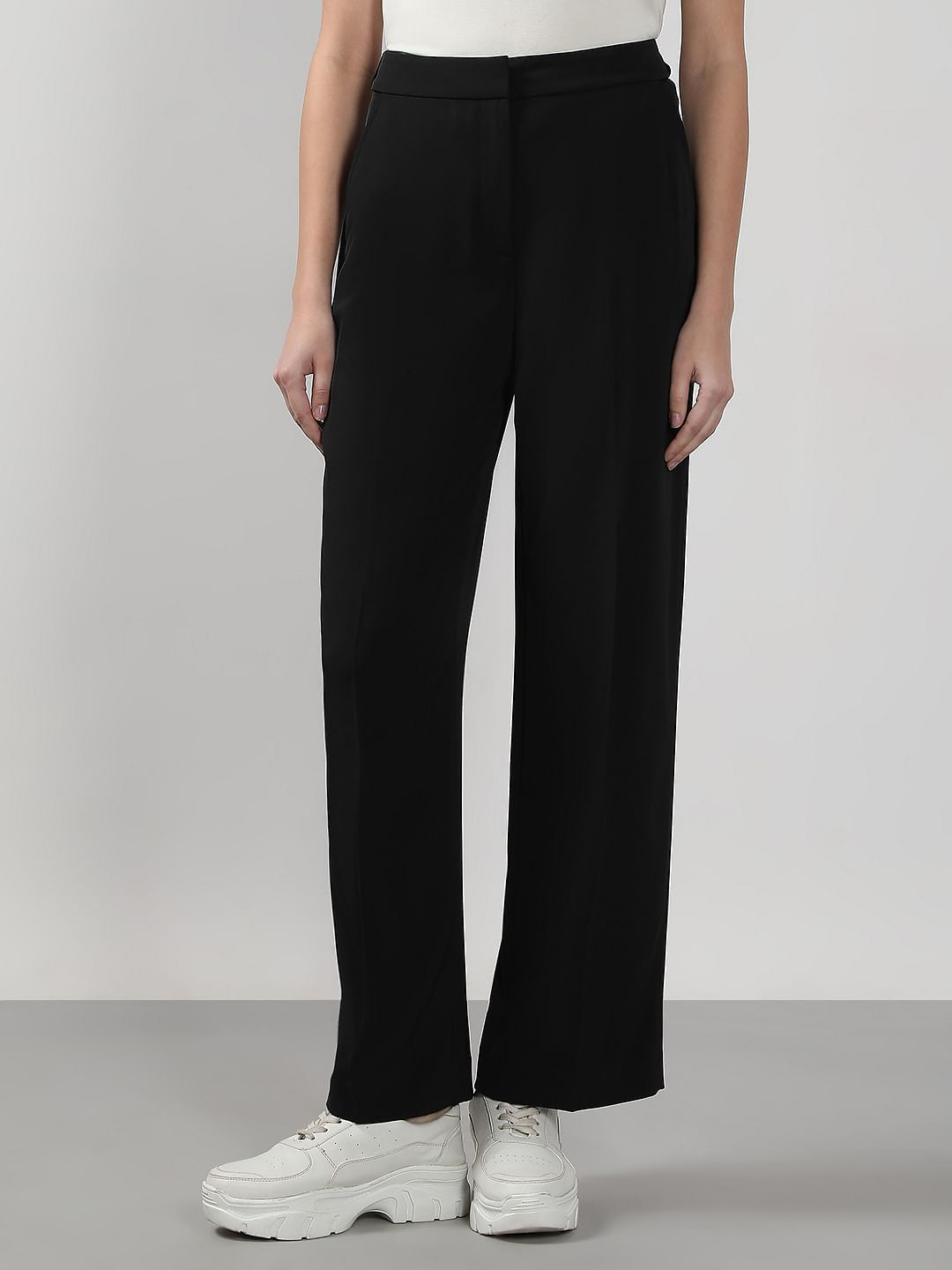 Black High Rise Flared Pants