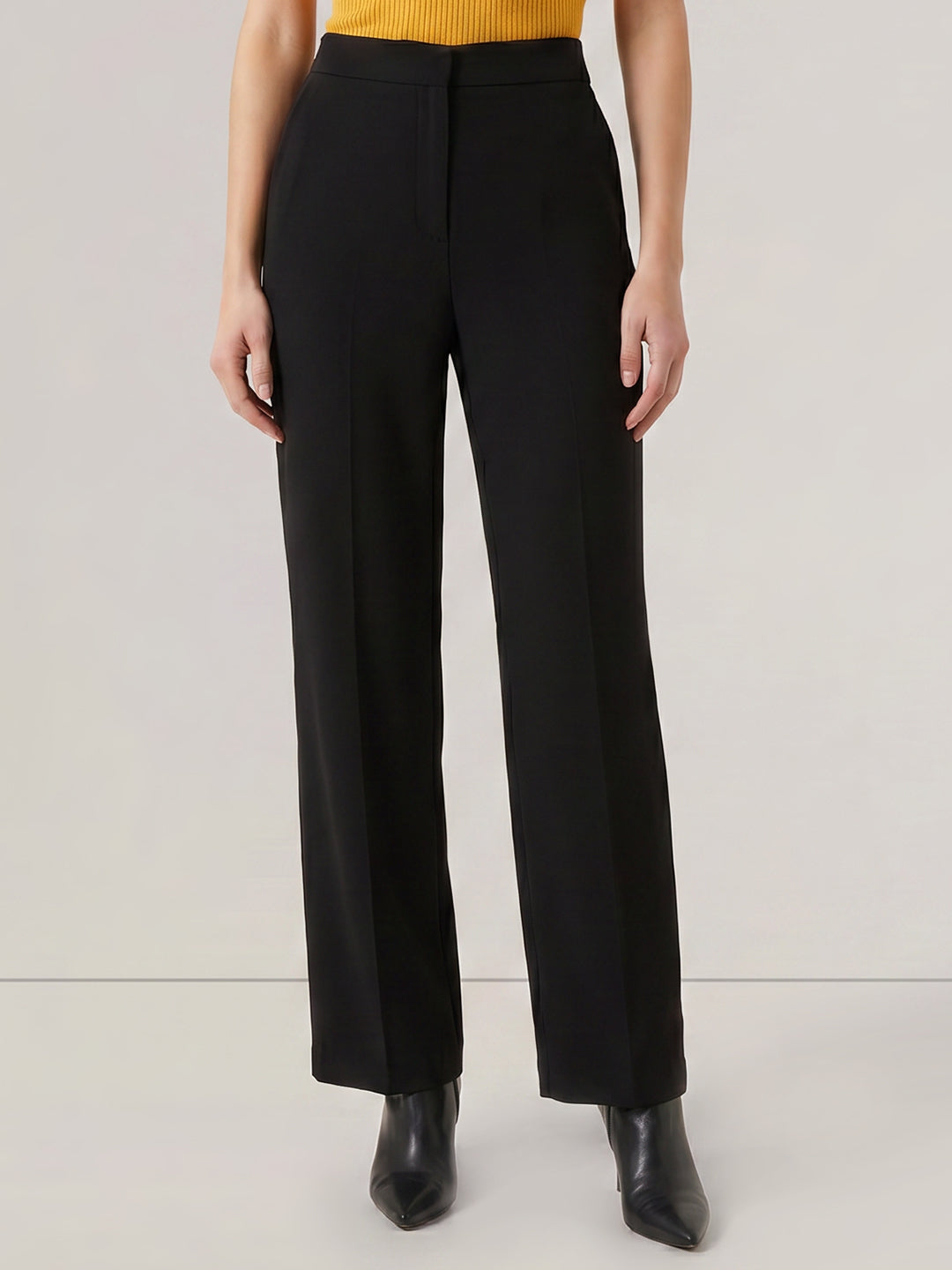 Women Straight Fit High-Rise Trousers