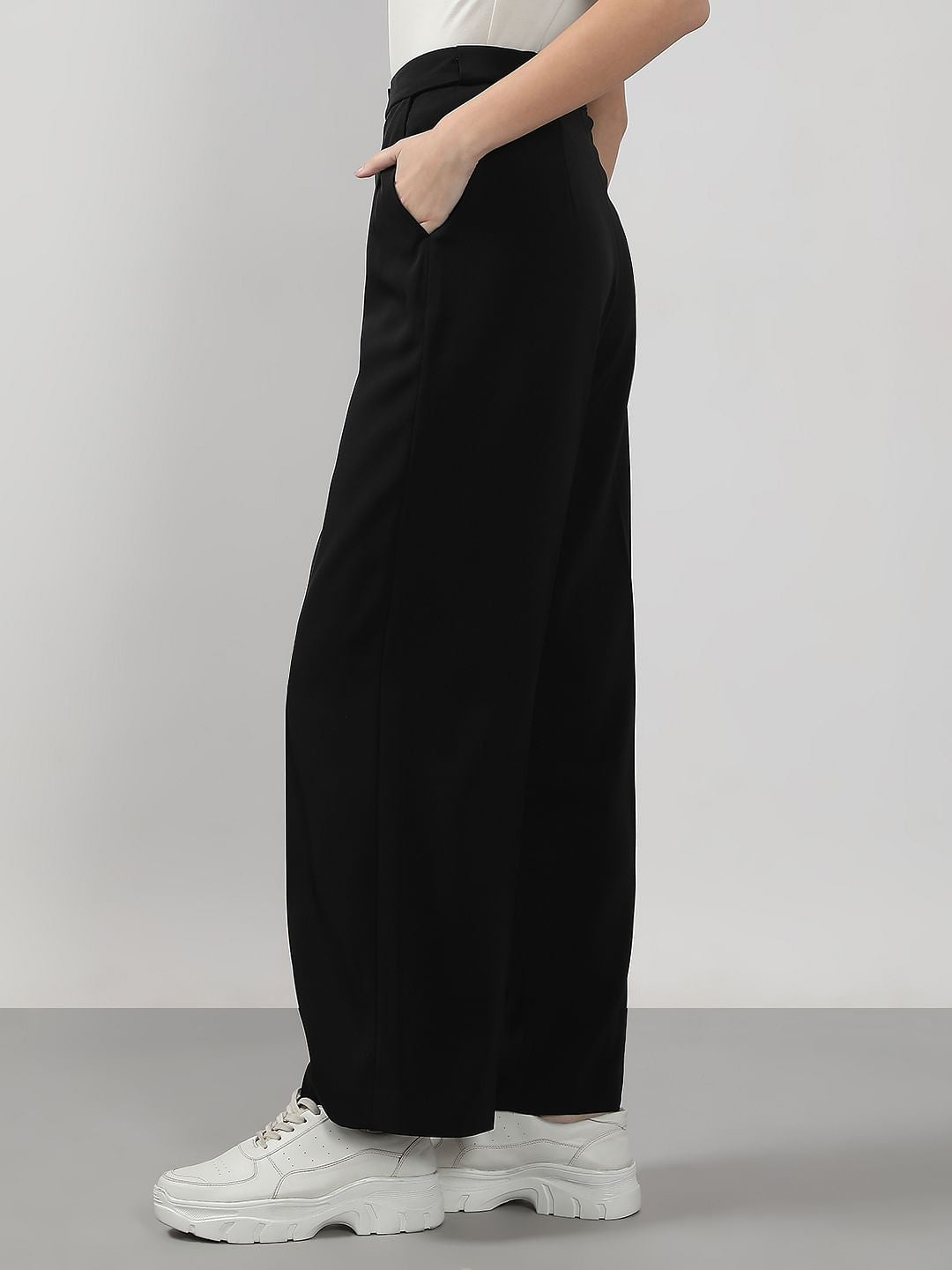 Black High Rise Flared Pants