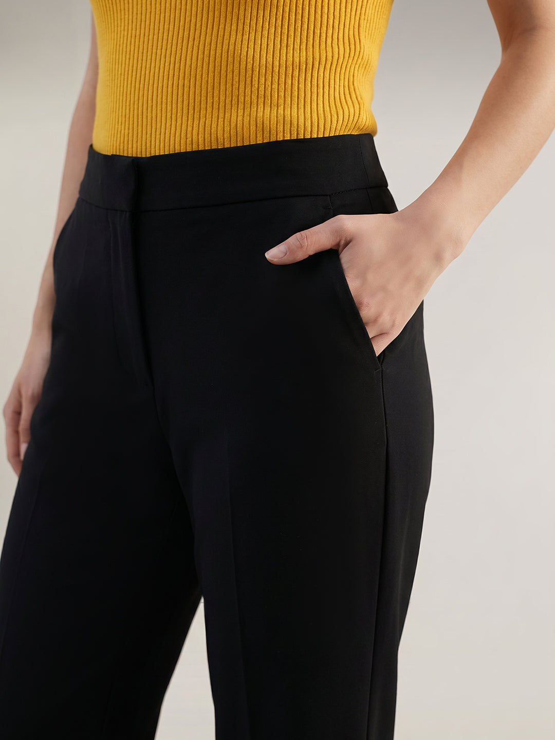 Women Straight Fit High-Rise Trousers