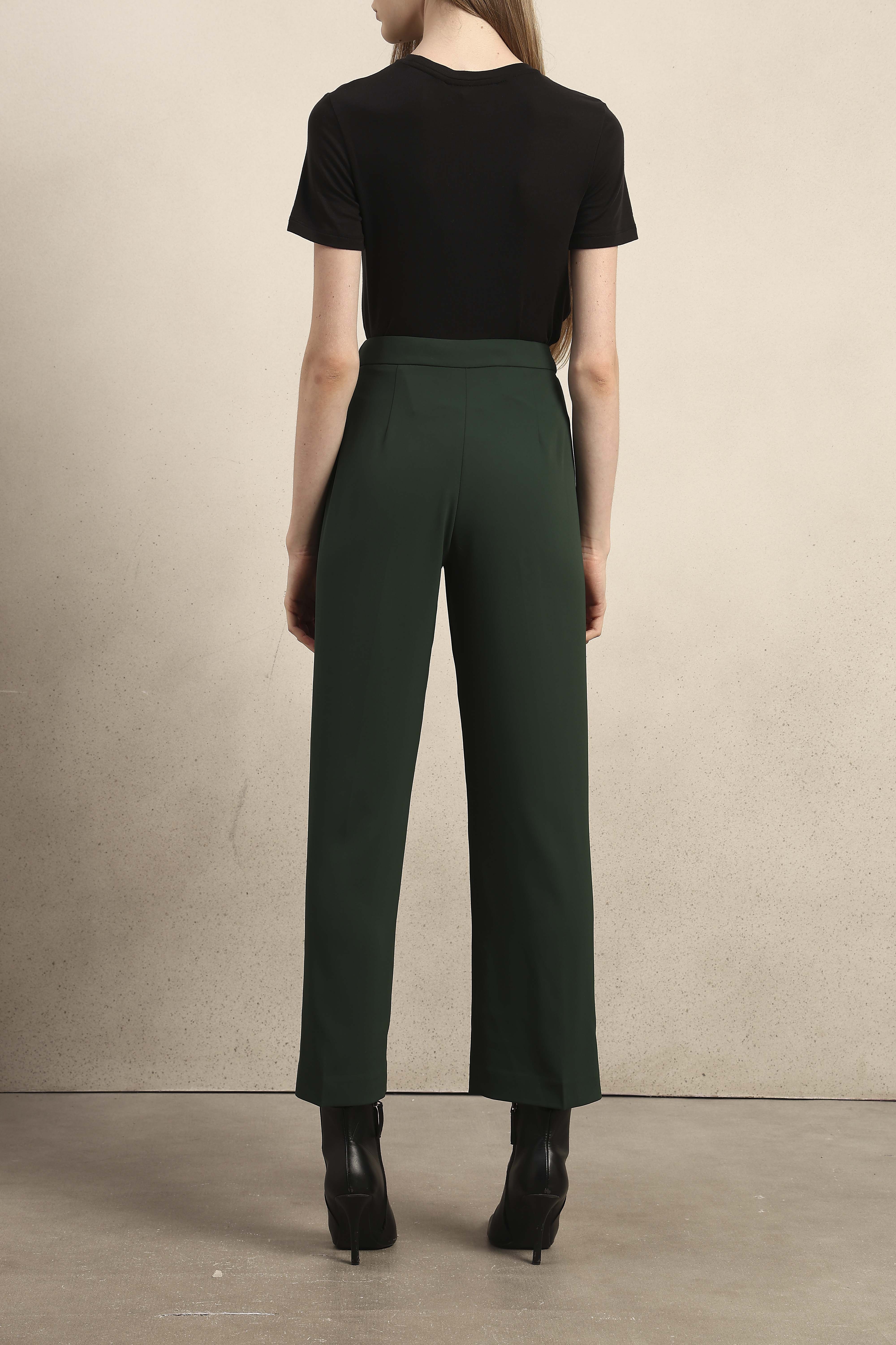 High Rise Wide Leg Pants - Green