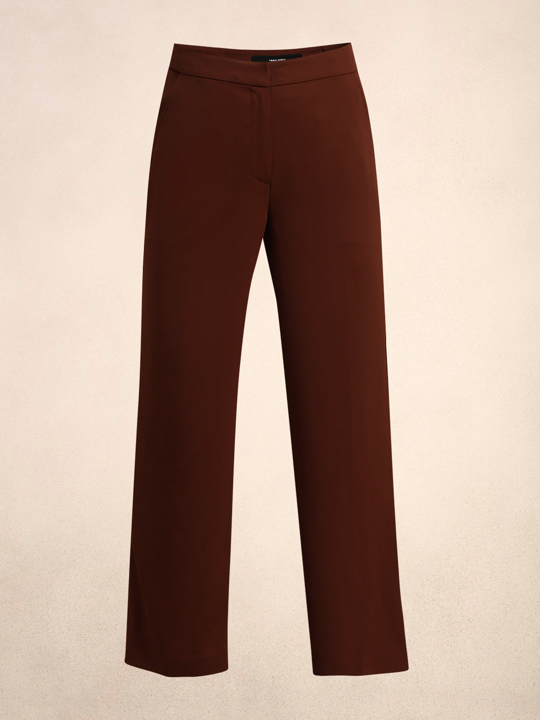 High Rise Wide Leg Pants - Brown