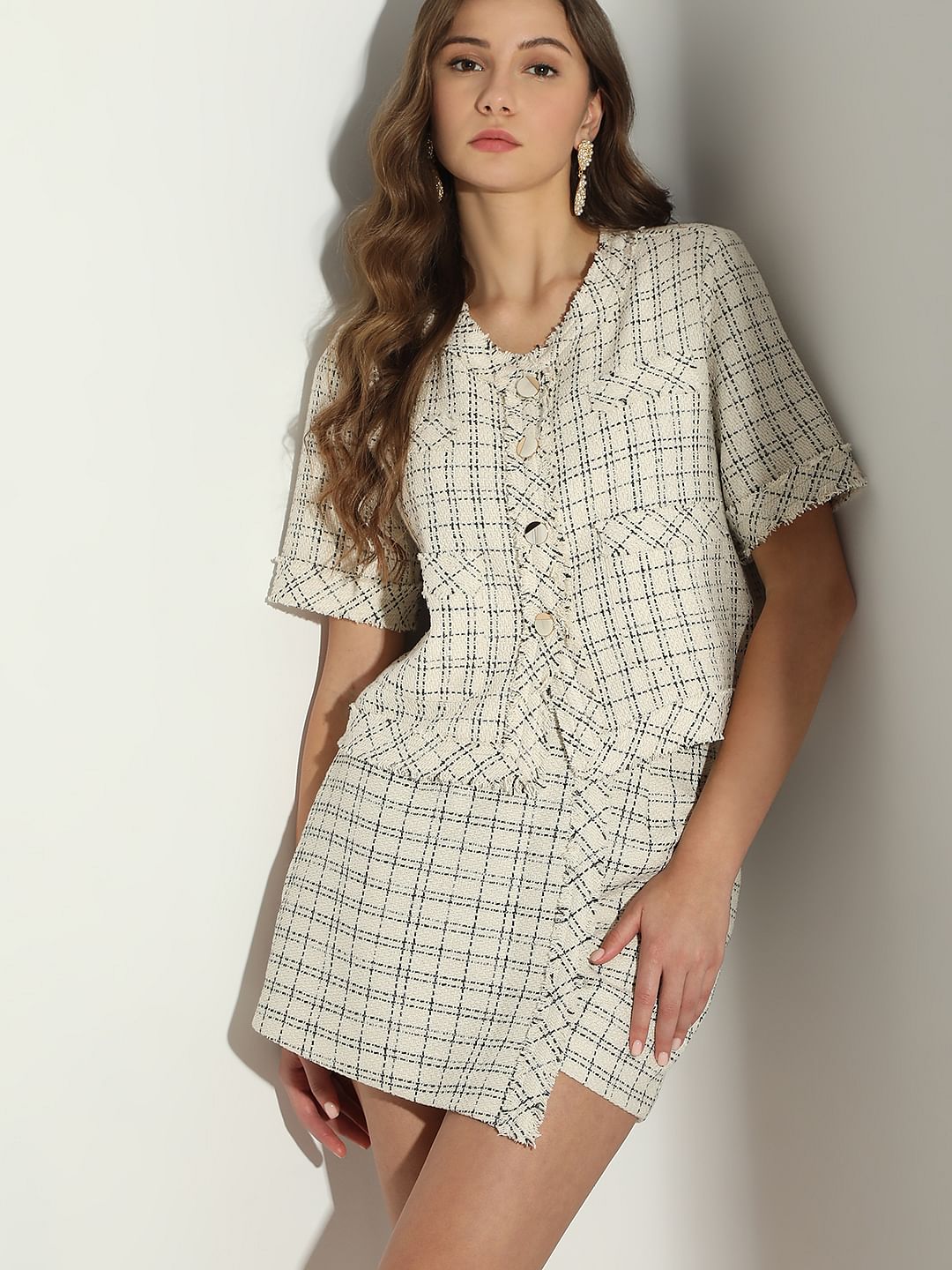 Off-White Check Co-Ord Set Jacket