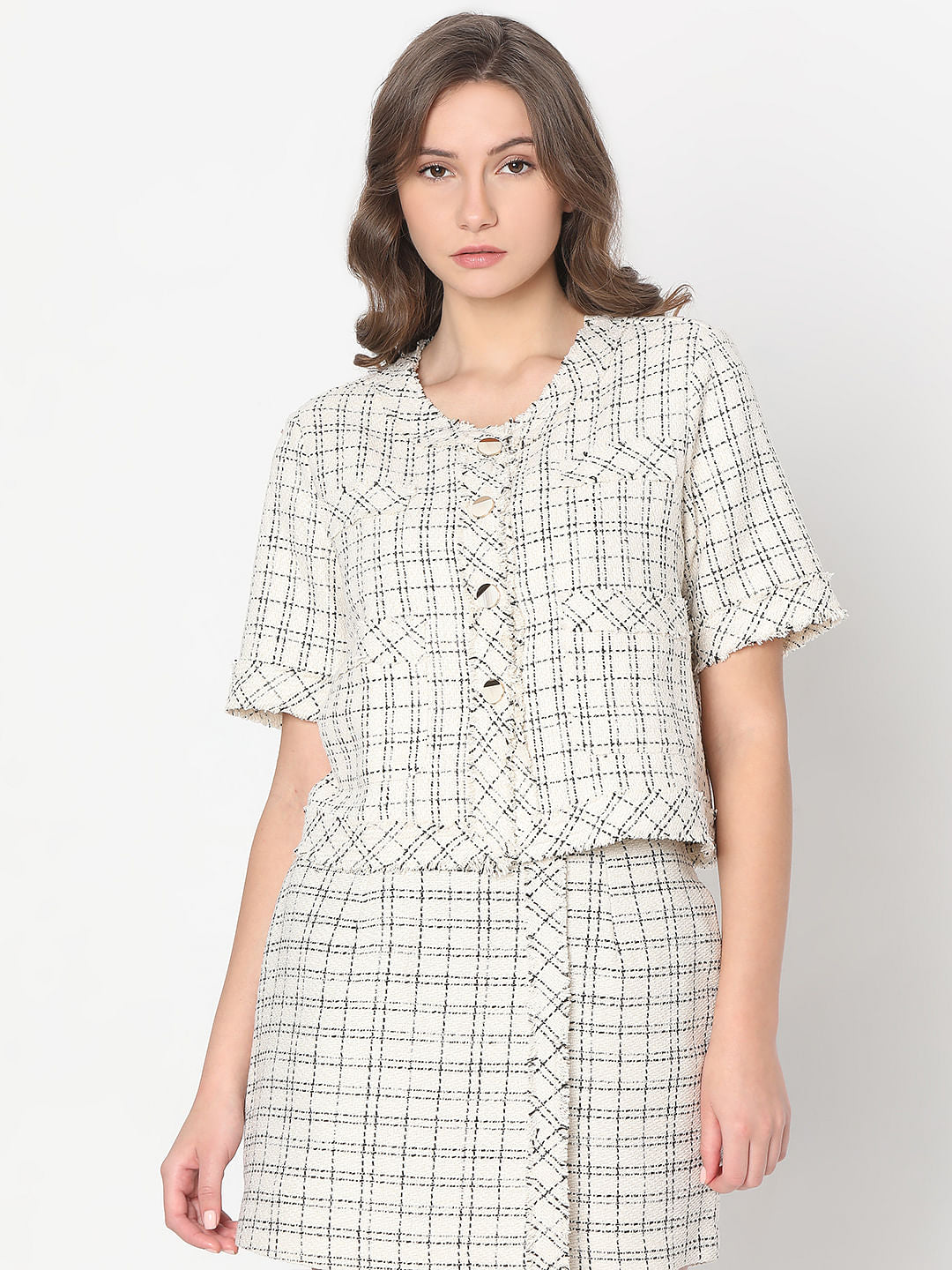 Off-White Check Co-Ord Set Jacket