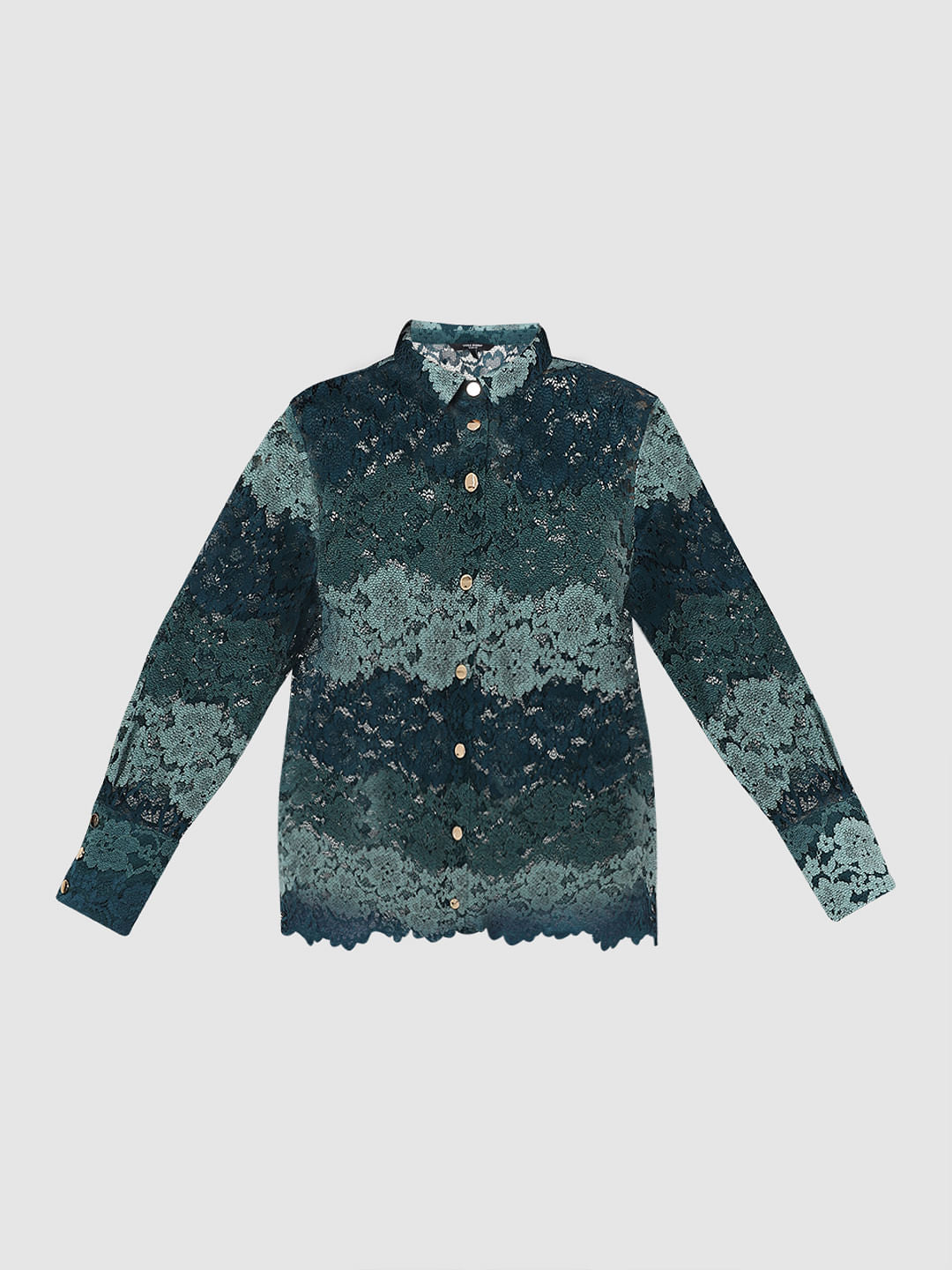 Curve Green Lace Shirt