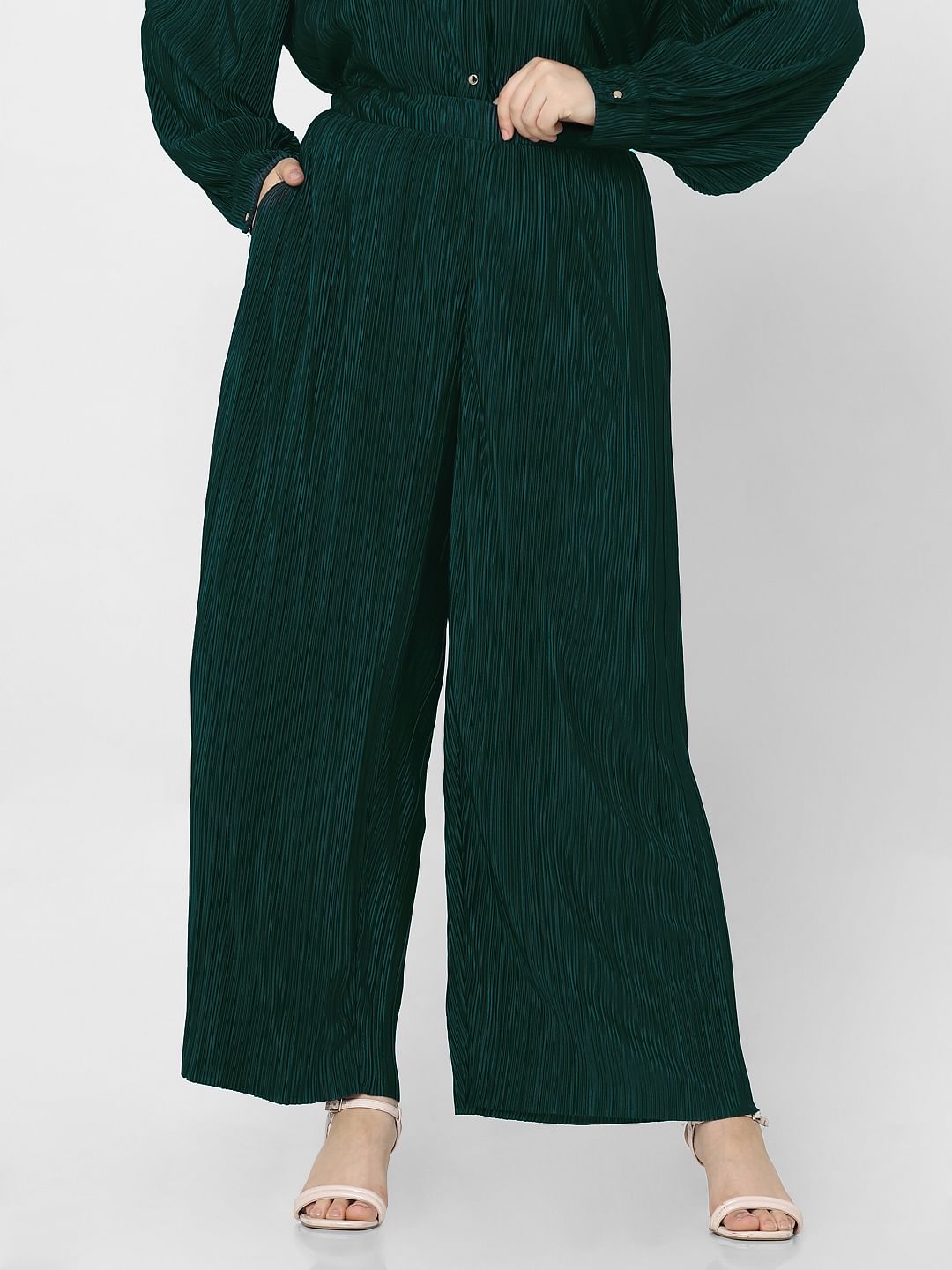 Curve Dark Green High Rise Co-Ord Set Pants