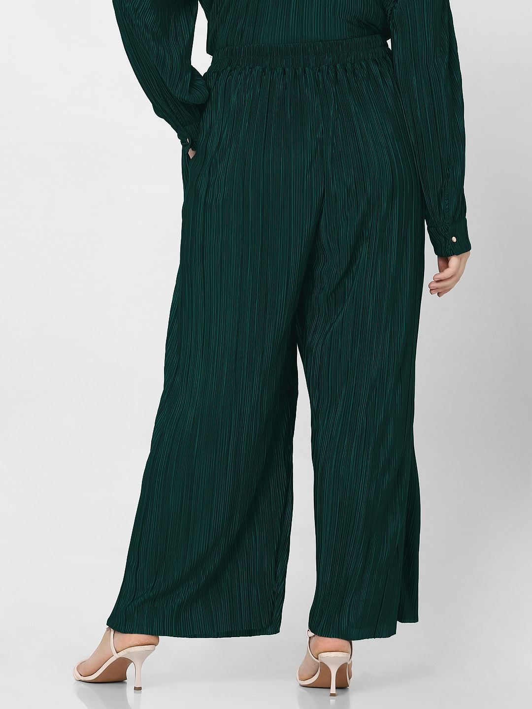 Curve Dark Green High Rise Co-Ord Set Pants