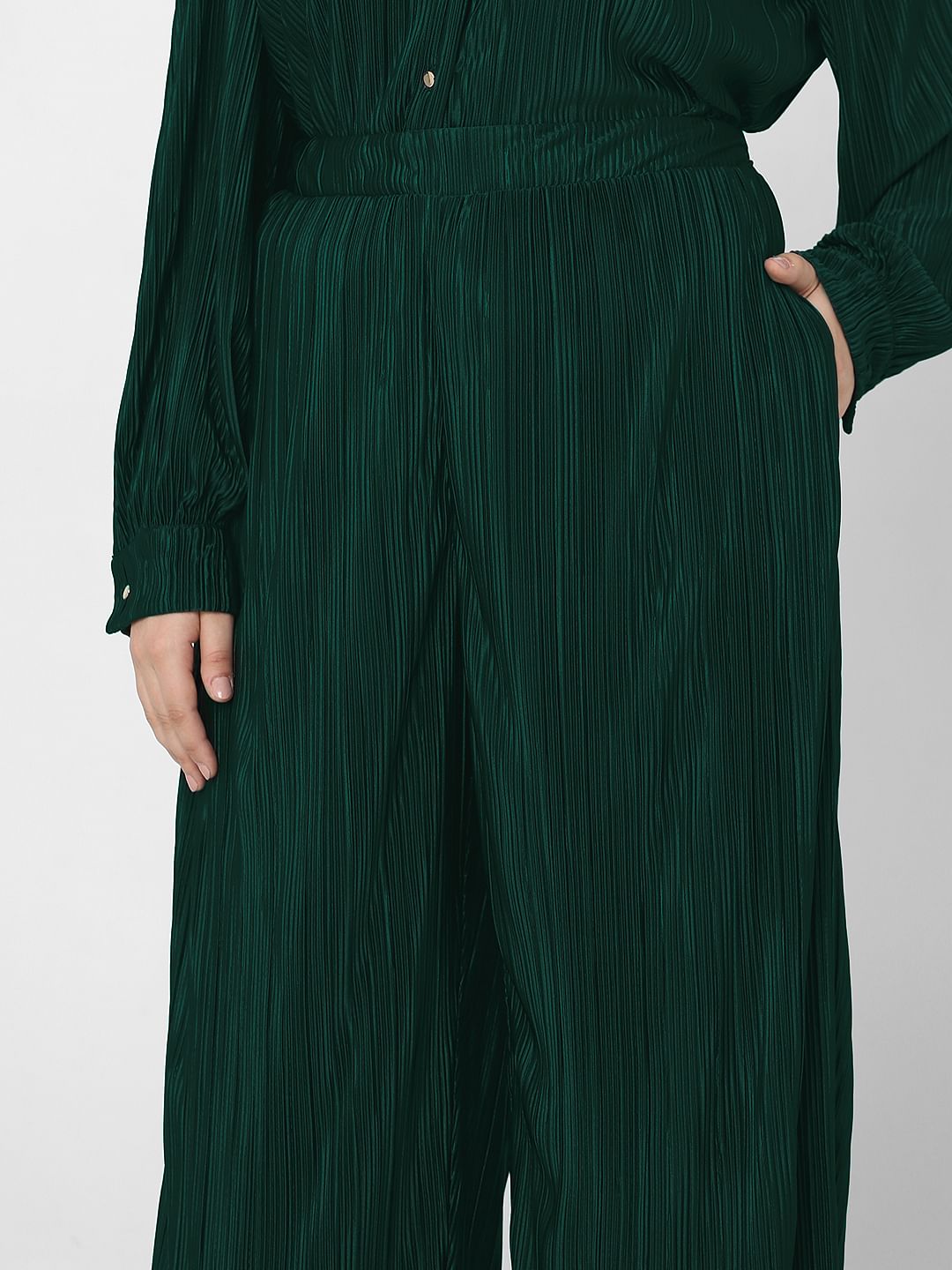 Curve Dark Green High Rise Co-Ord Set Pants