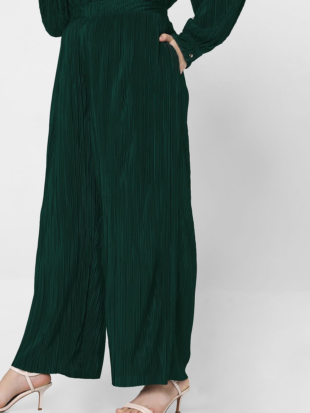 Curve Dark Green High Rise Co-Ord Set Pants