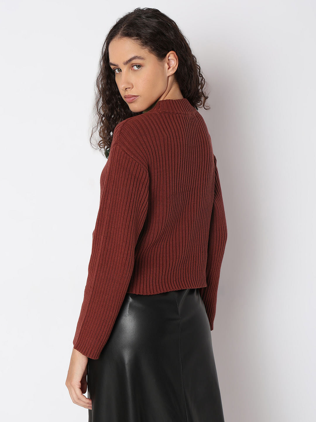 Brick Red Knitted Pullover
