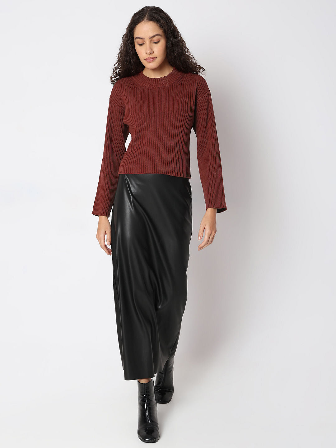 Brick Red Knitted Pullover