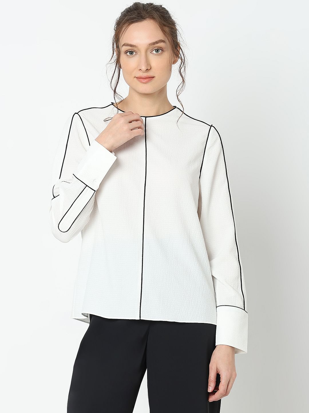 White Full Sleeves Top