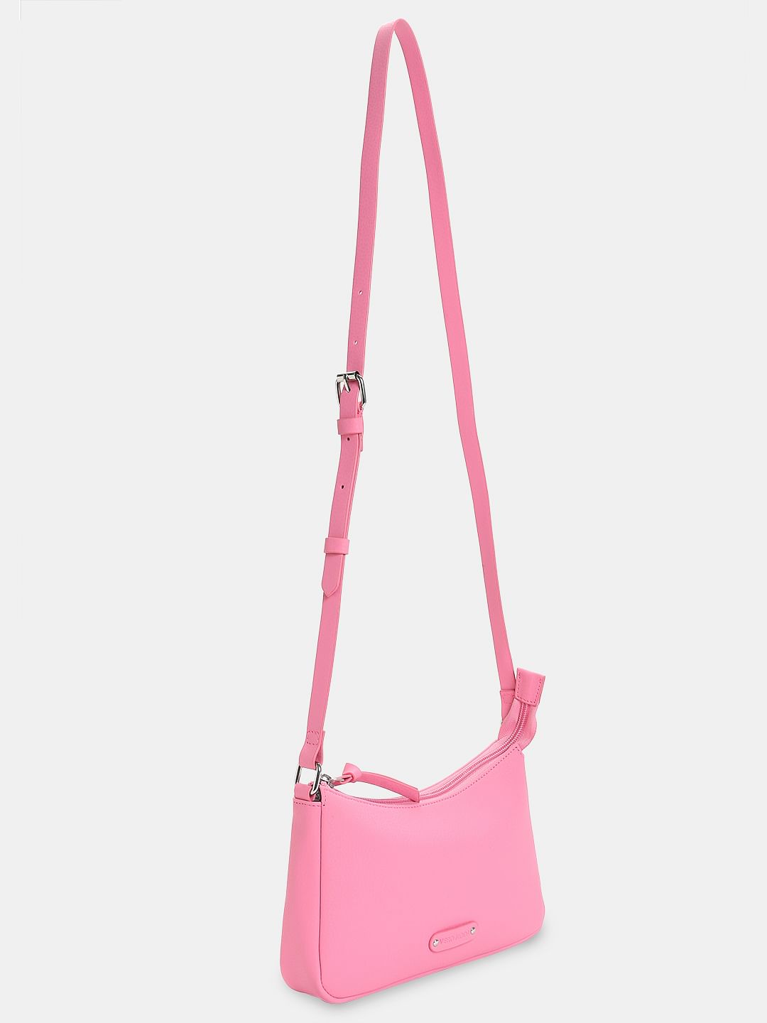 Pink Textured Sling Bag