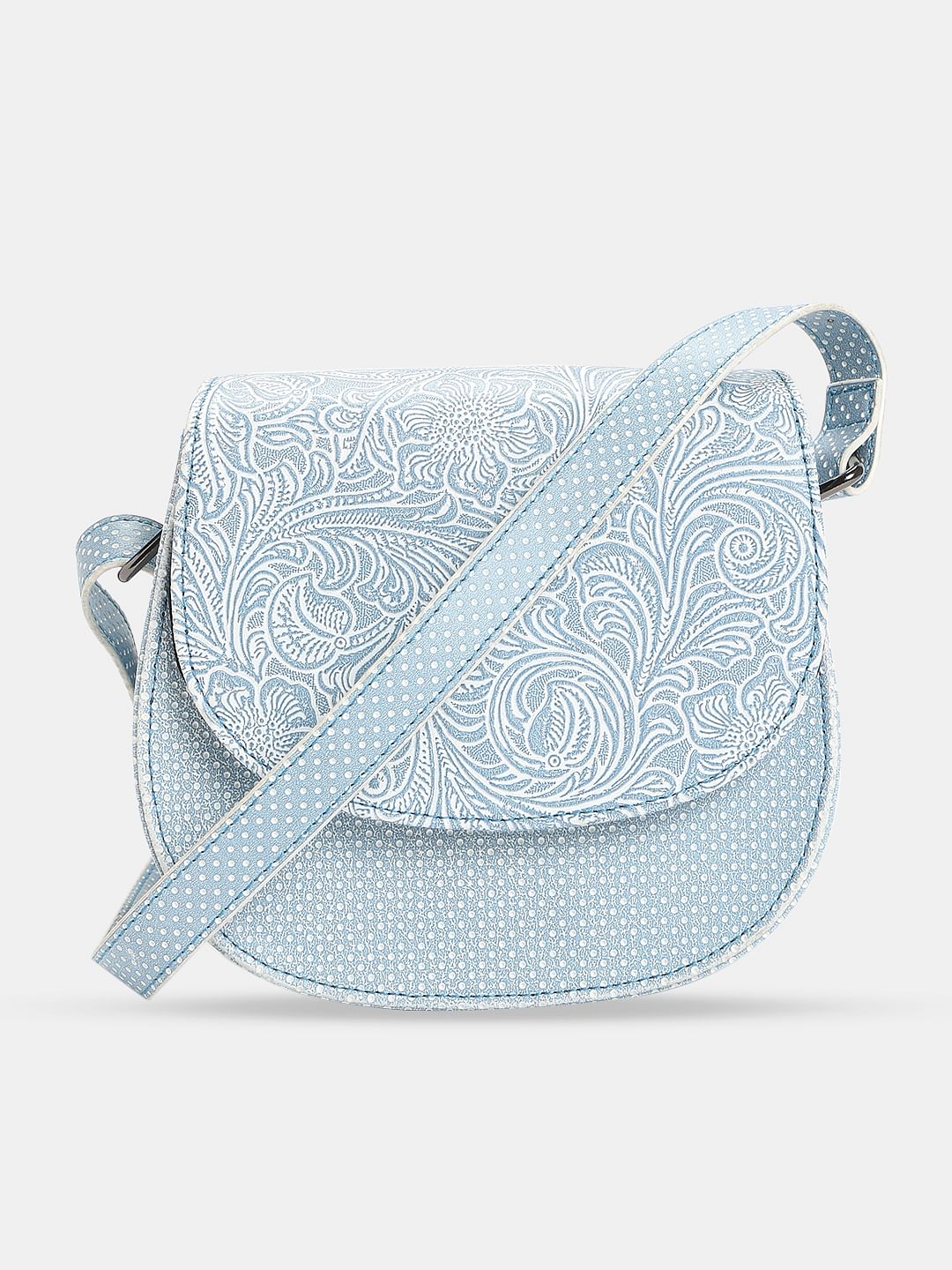 Light Blue Printed Sling Bag
