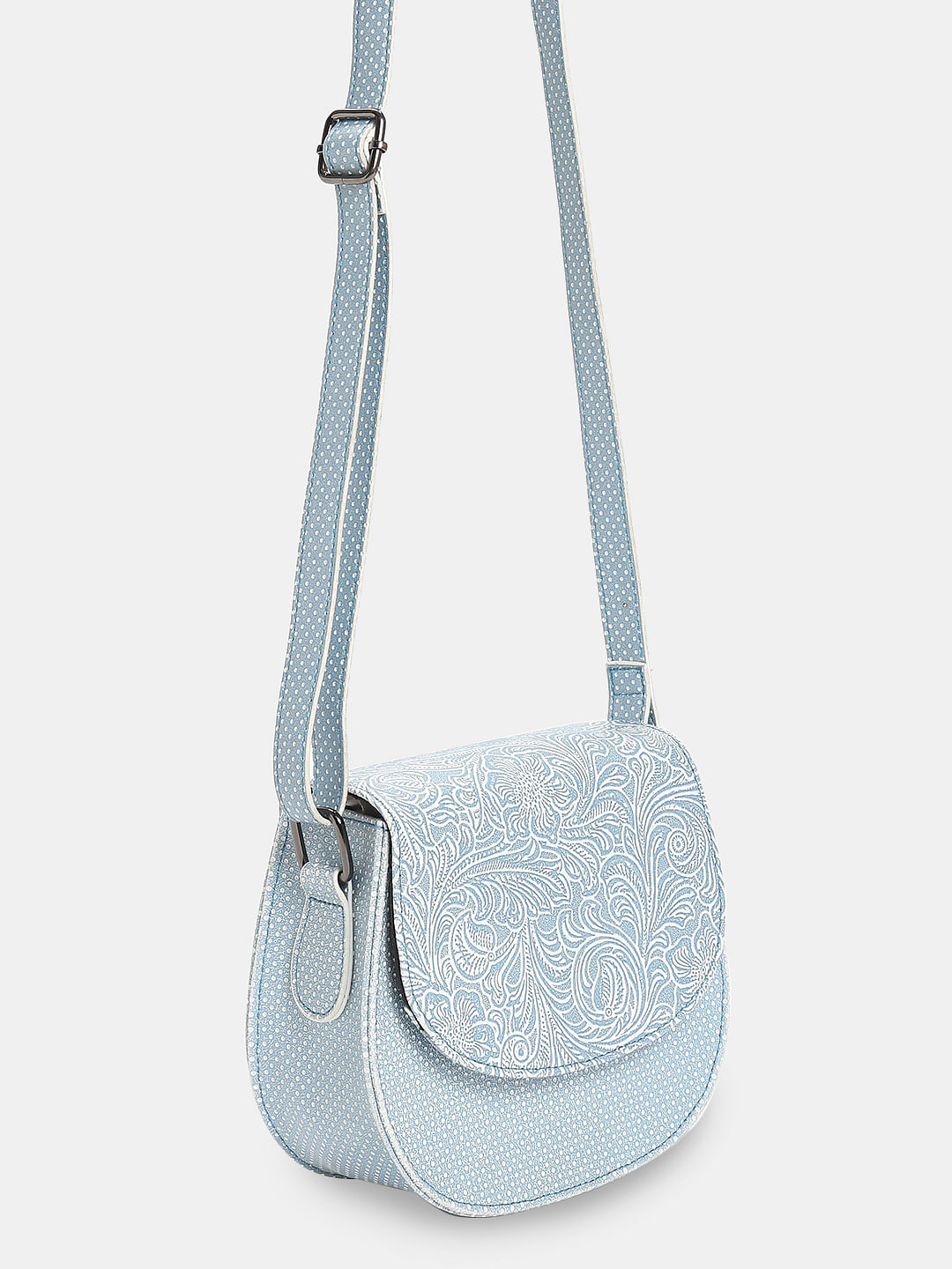 Light Blue Printed Sling Bag