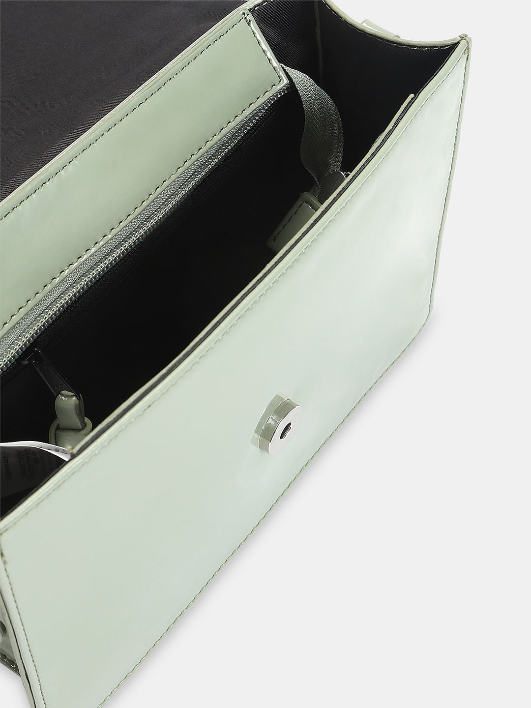 Green Glossy Finish Sling Bag