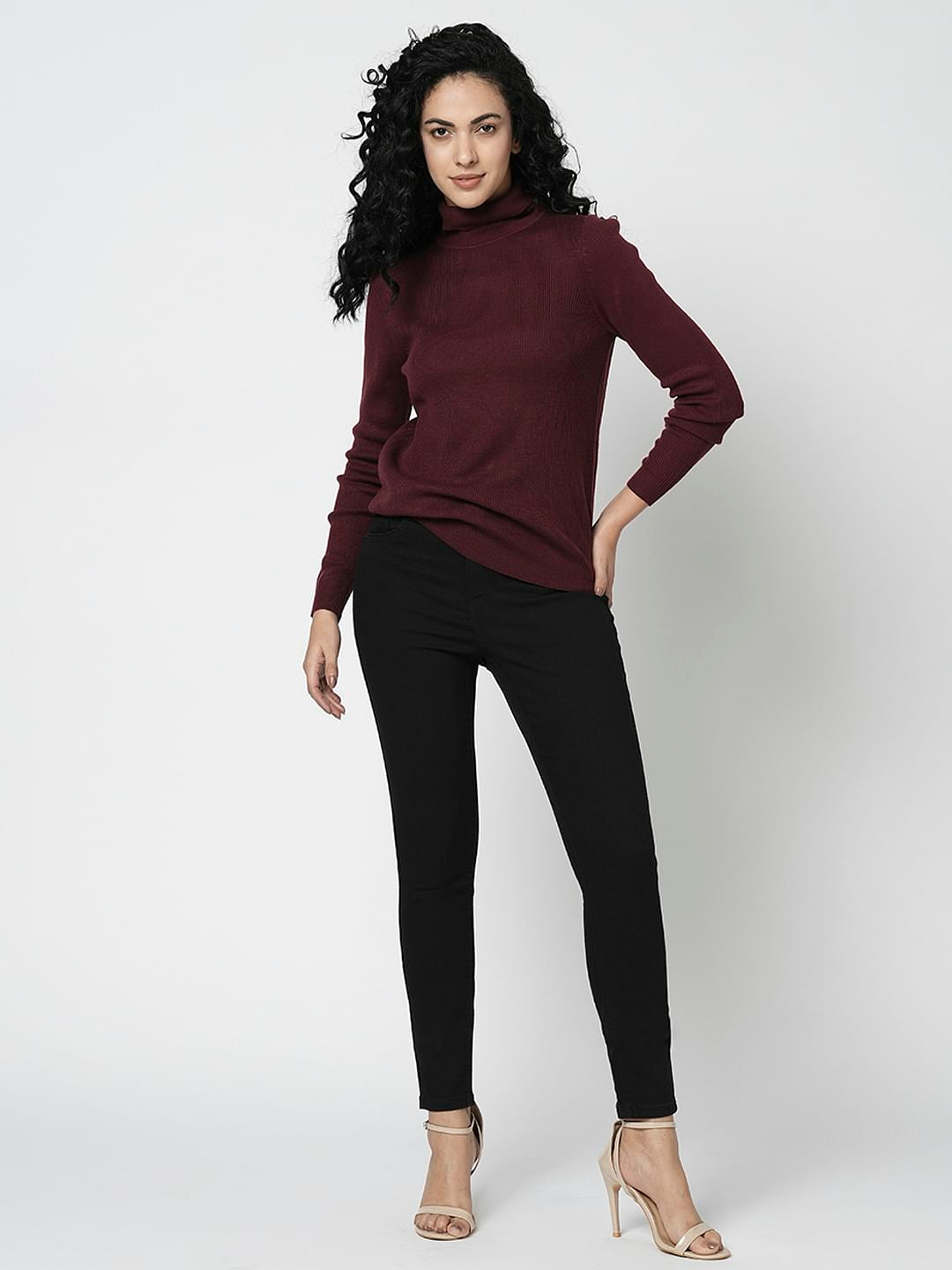 I.Scenery By Vero Moda Black Mid Rise Wendy Skinny Fit Jeans