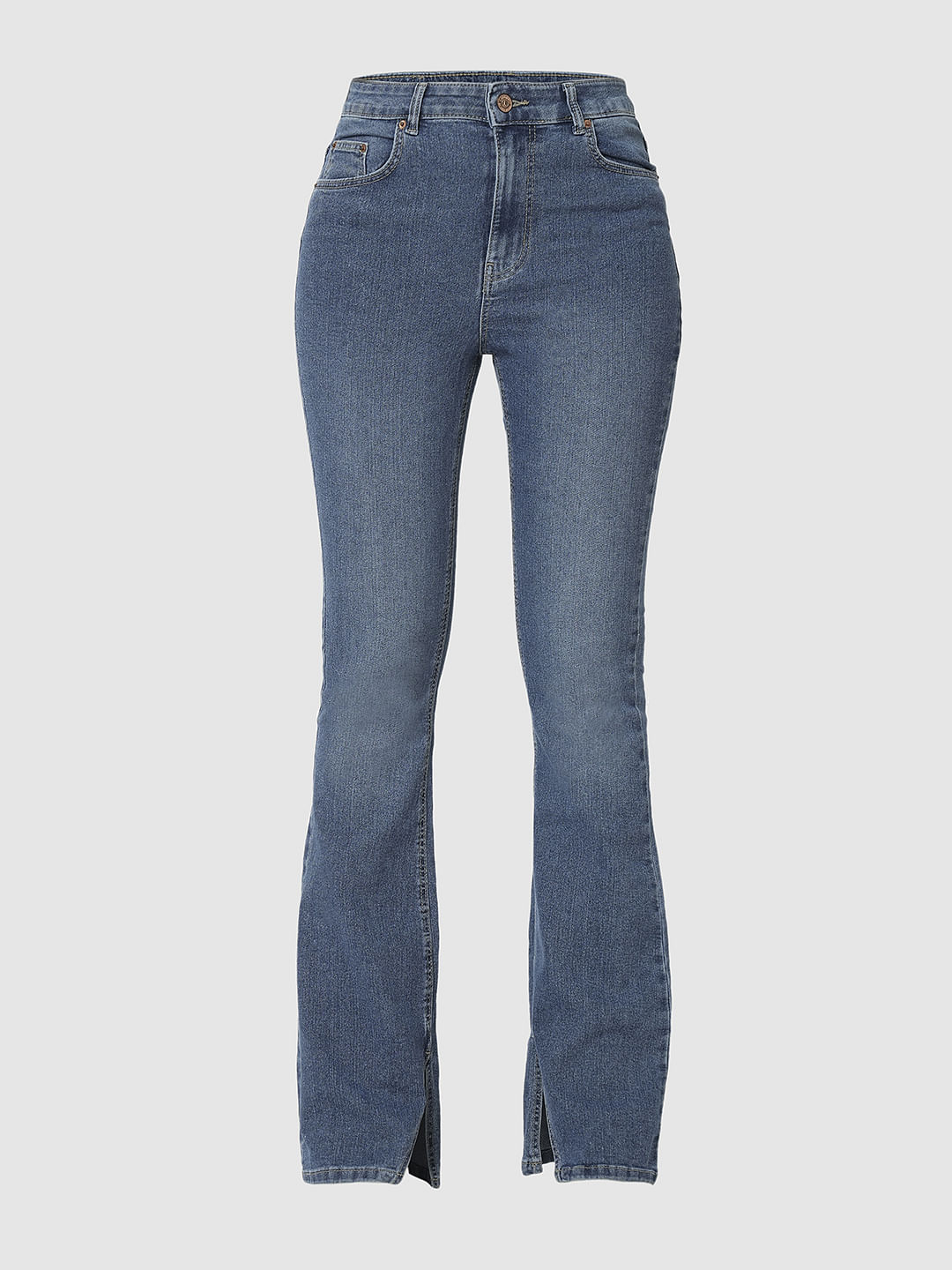 I.Scenery By Vero Moda Blue Mid Rise Bootcut Jeans