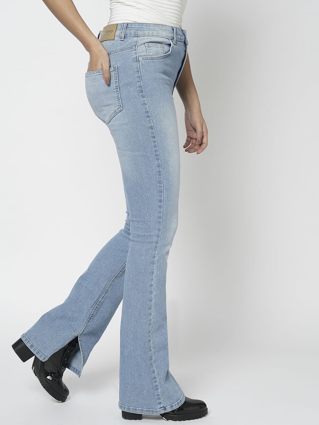 I.Scenery By Vero Moda Light Blue High Rise Petra Bootcut Jeans