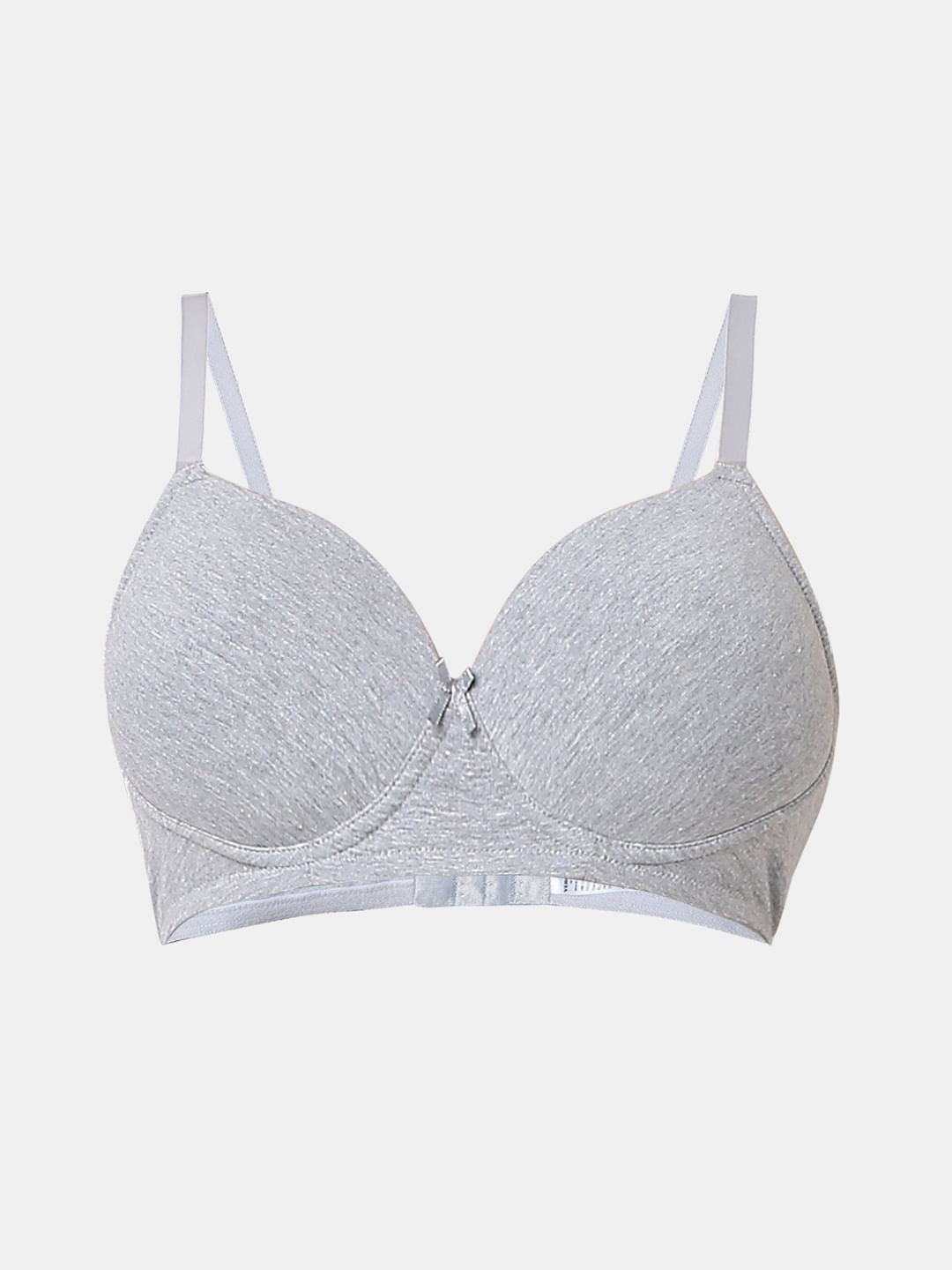 Intimates Grey Full Coverage Padded Non-Wired Bra