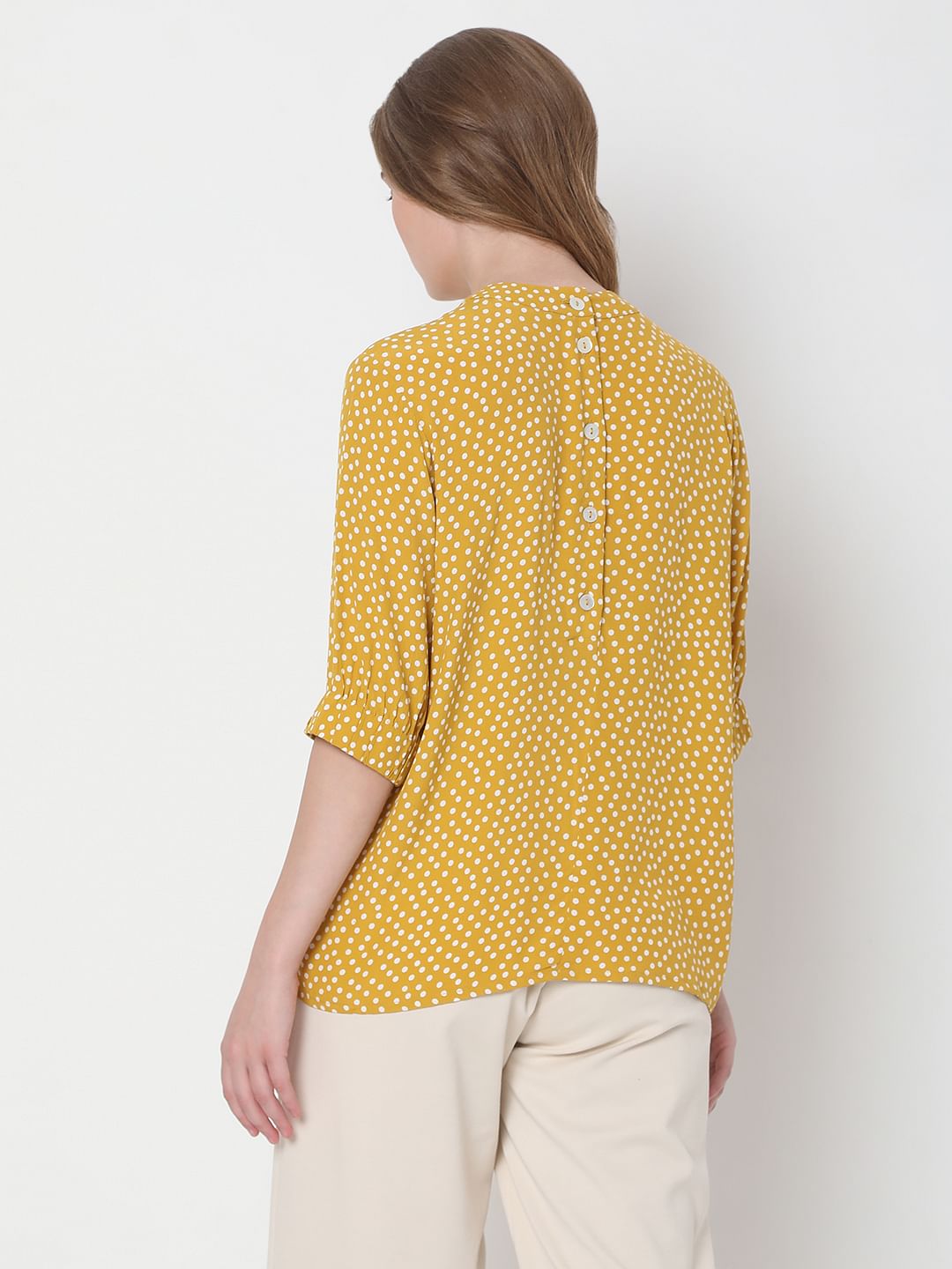 Yellow Polka Dot Top