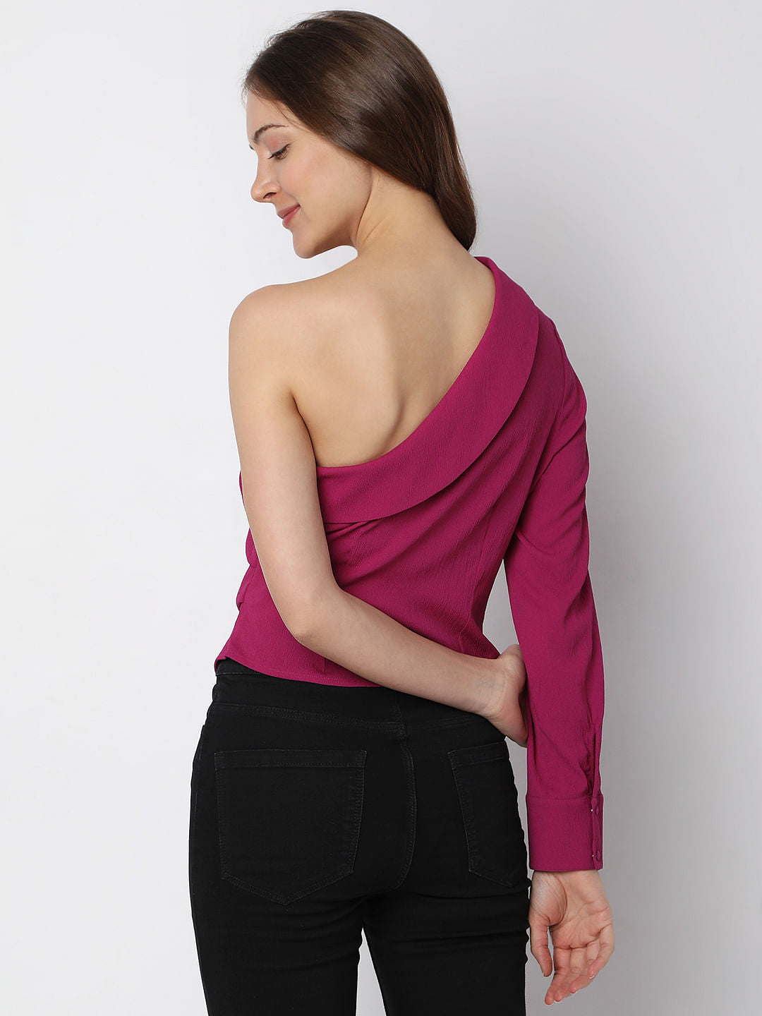 Pink One-Shoulder Top
