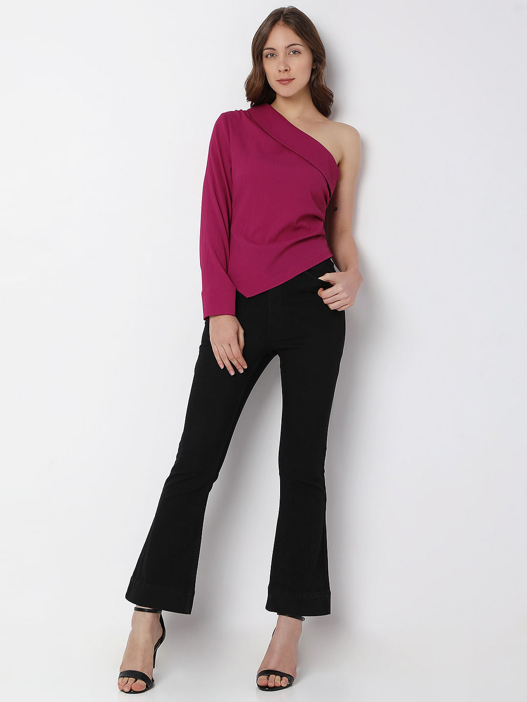 Pink One-Shoulder Top