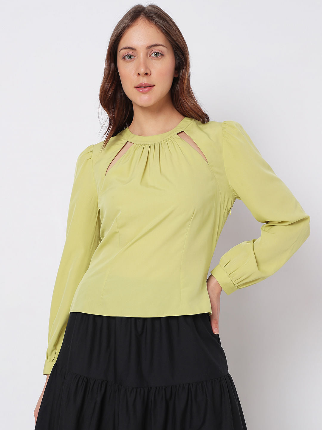 Green Cut-Out Top