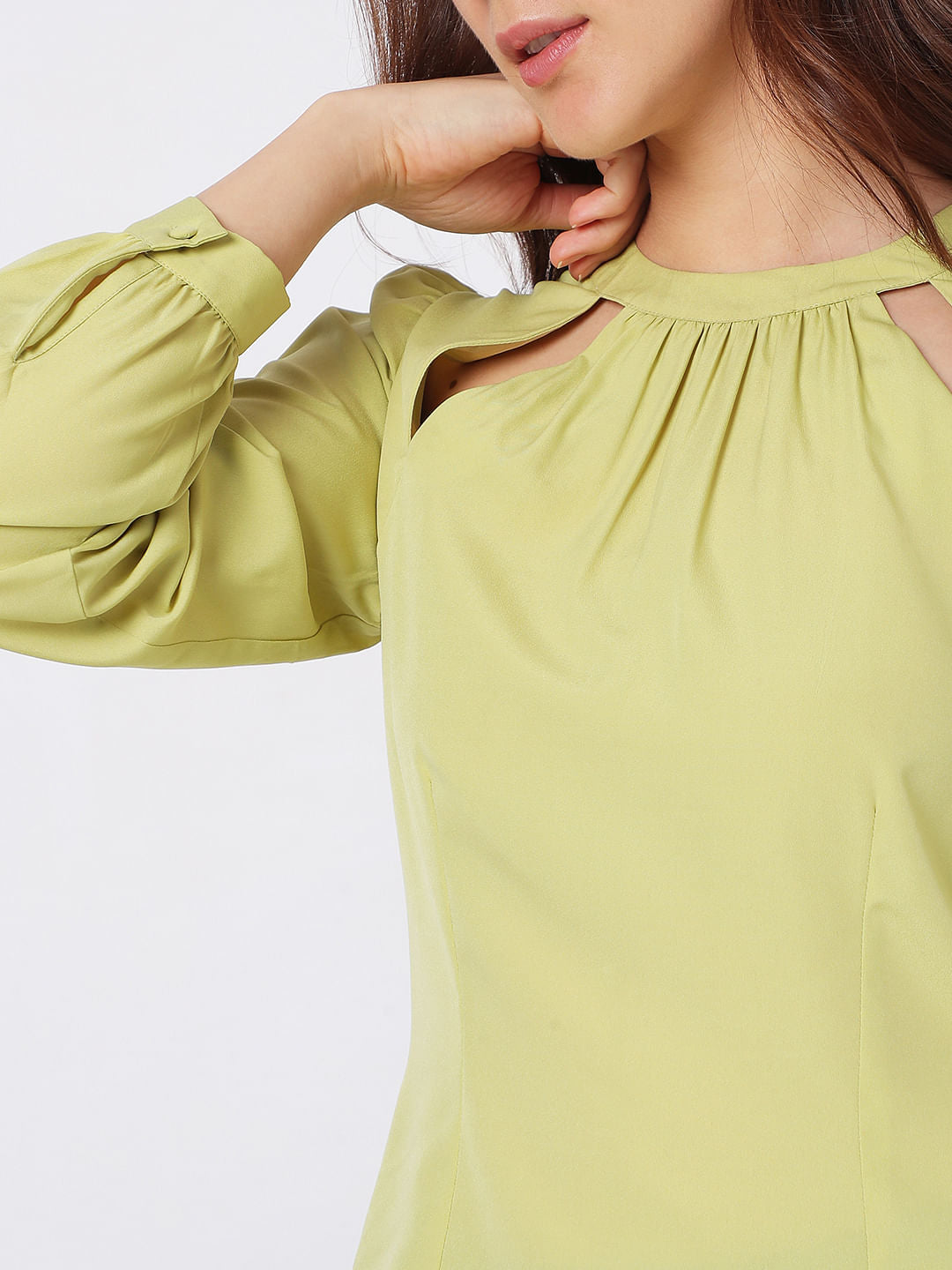 Green Cut-Out Top