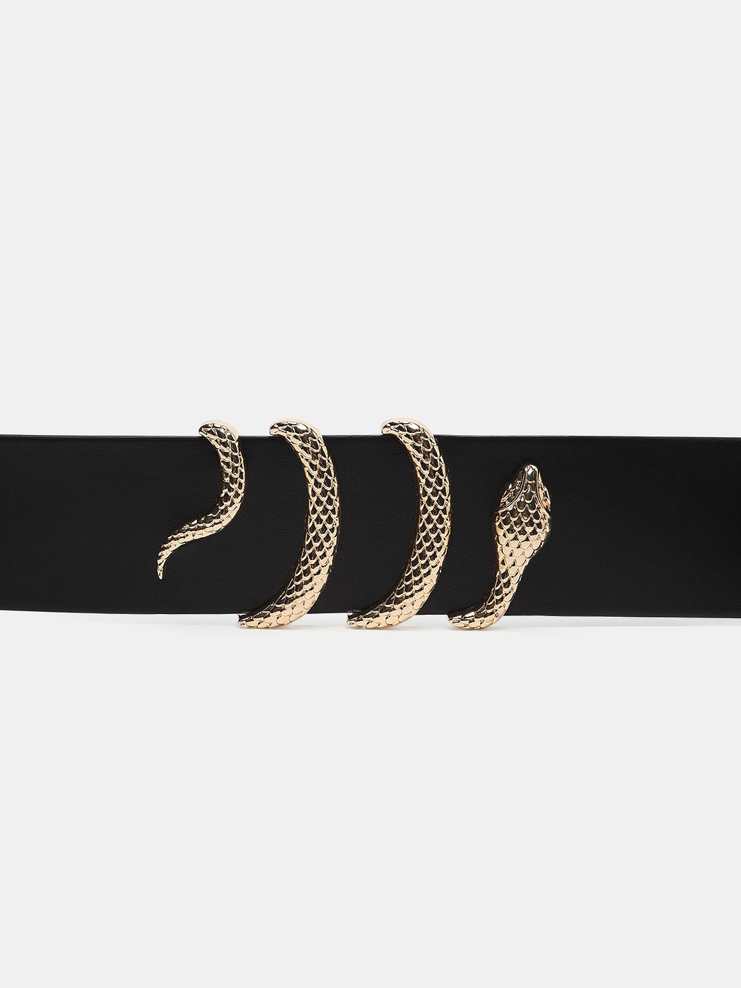 Black Snake Buckle Waist Belt