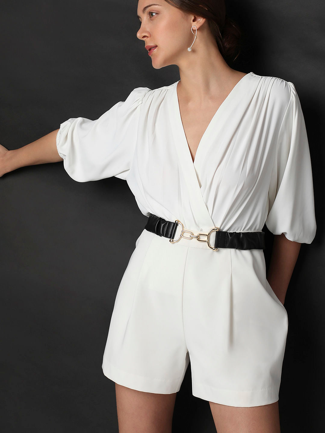 Black Wrinkle Waist Belt