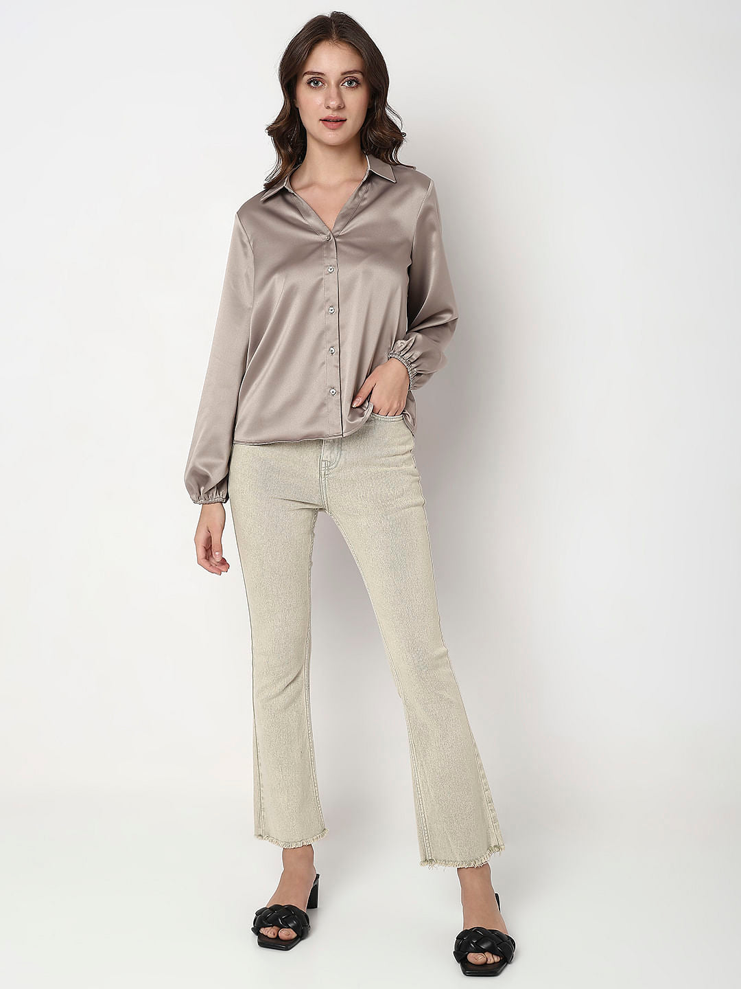 Champagne Satin Shirt