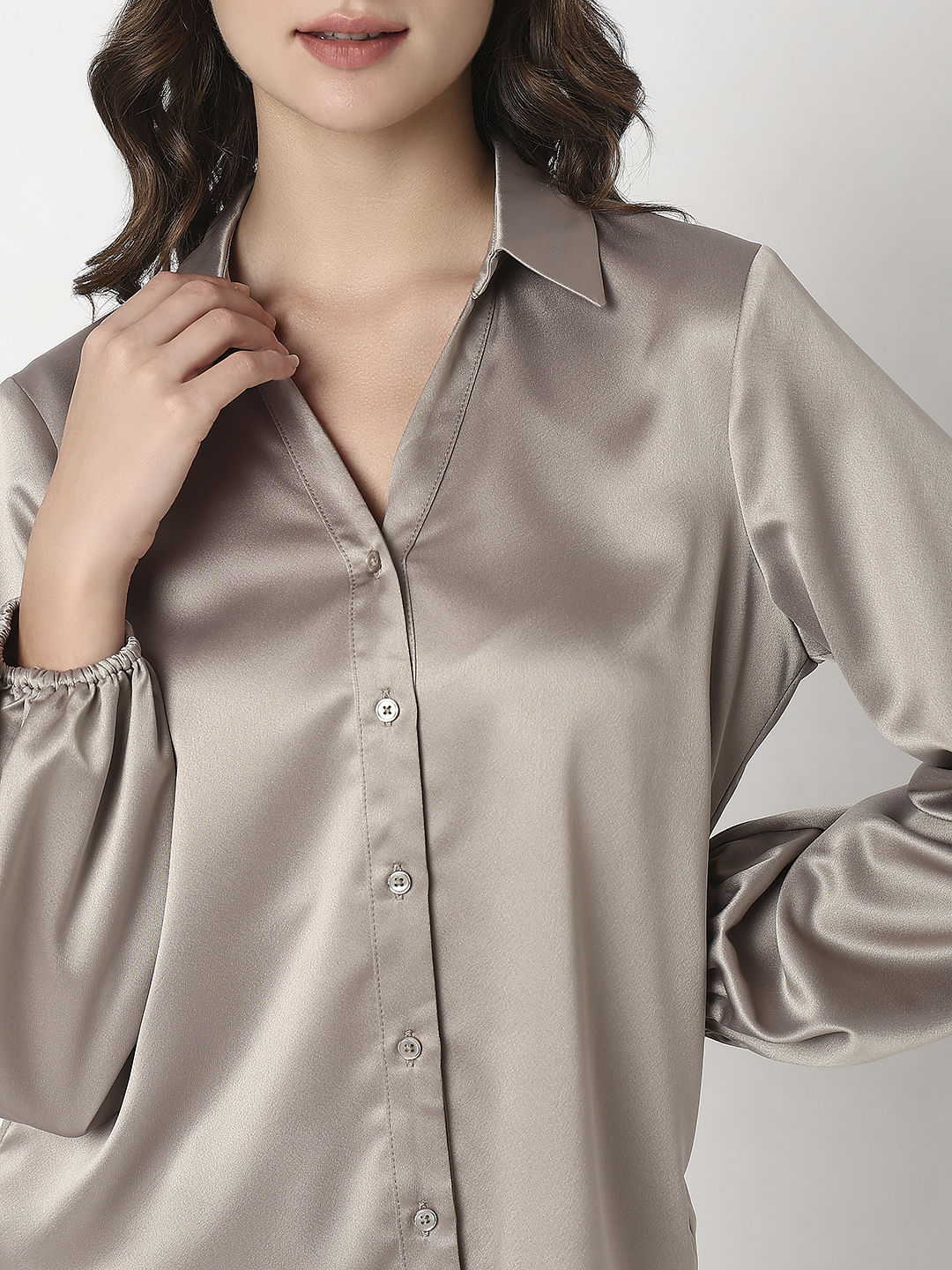 Champagne Satin Shirt