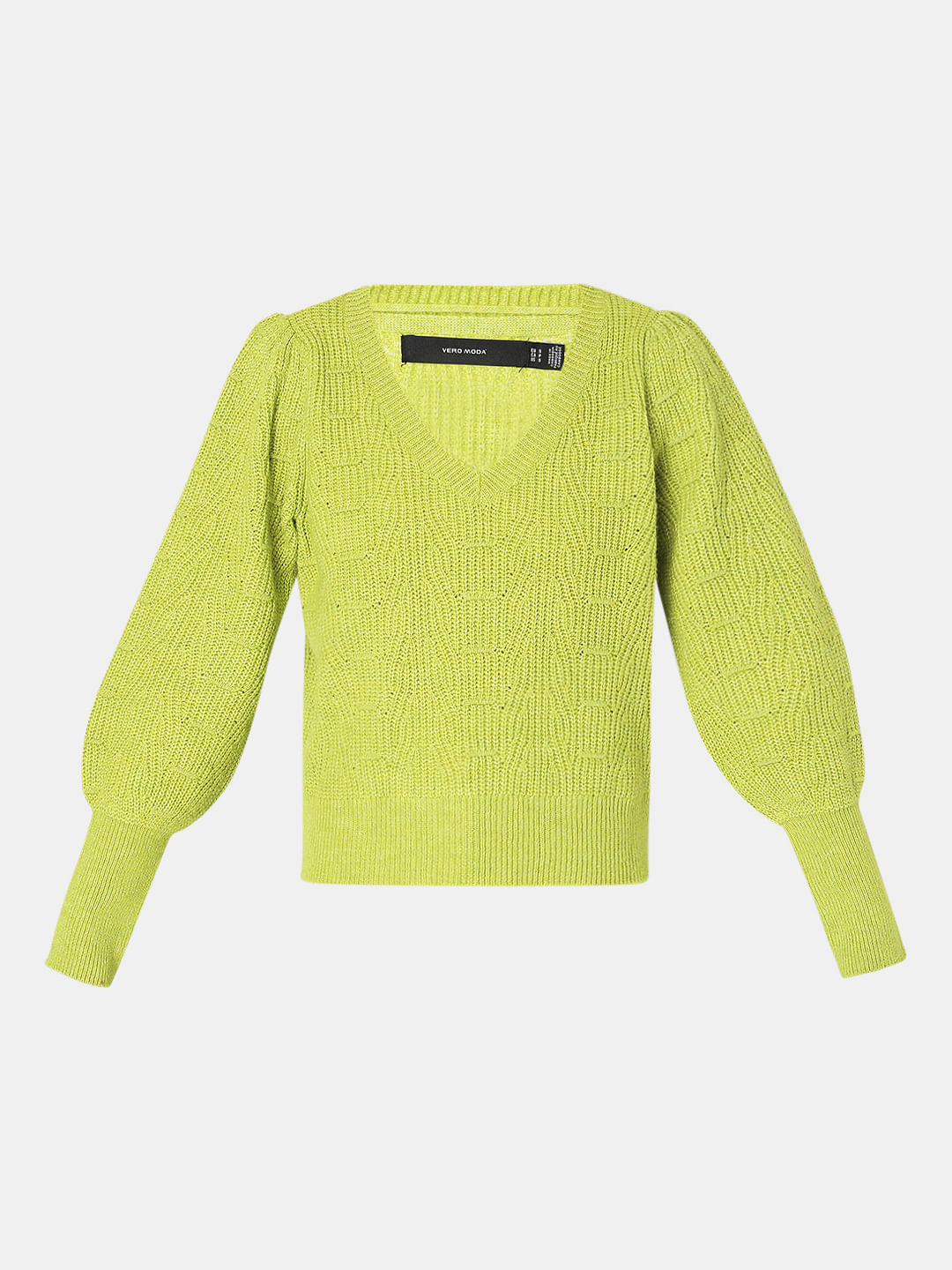 Green Pointelle Pullover