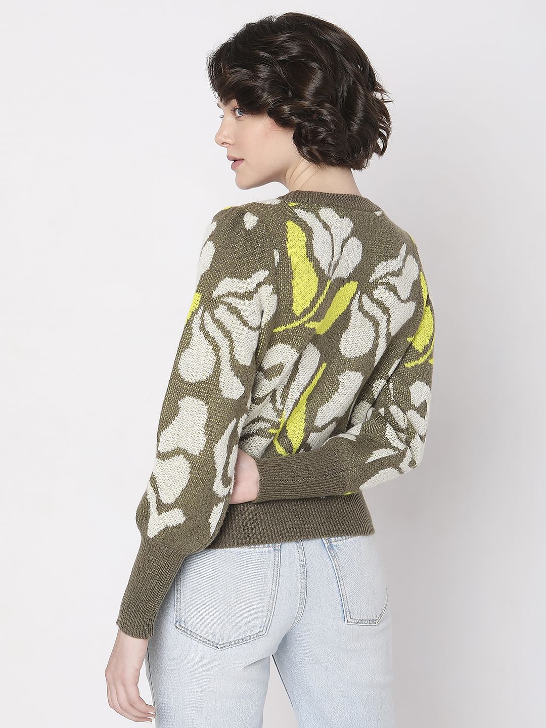 Green Printed Pullover