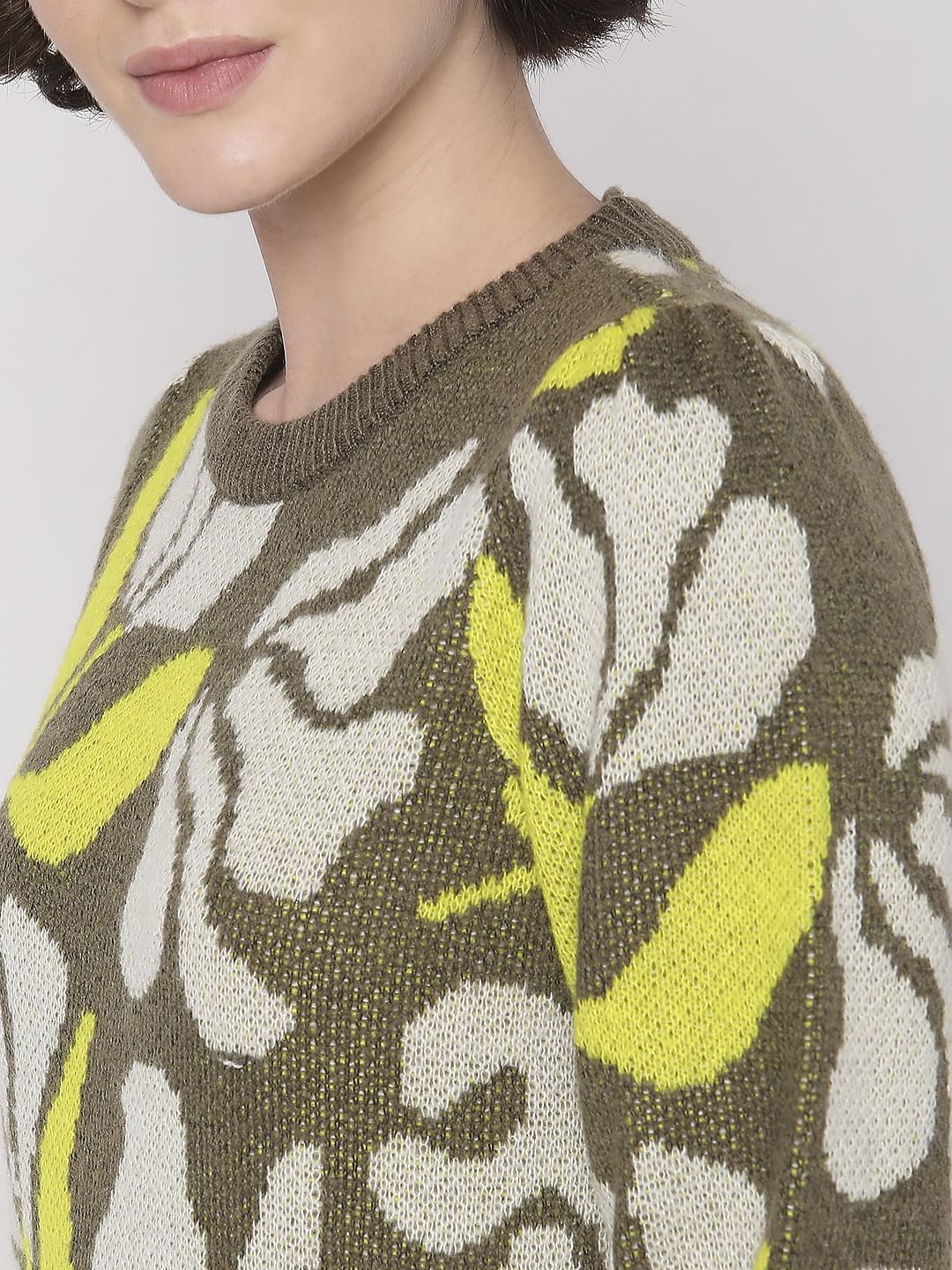 Green Printed Pullover