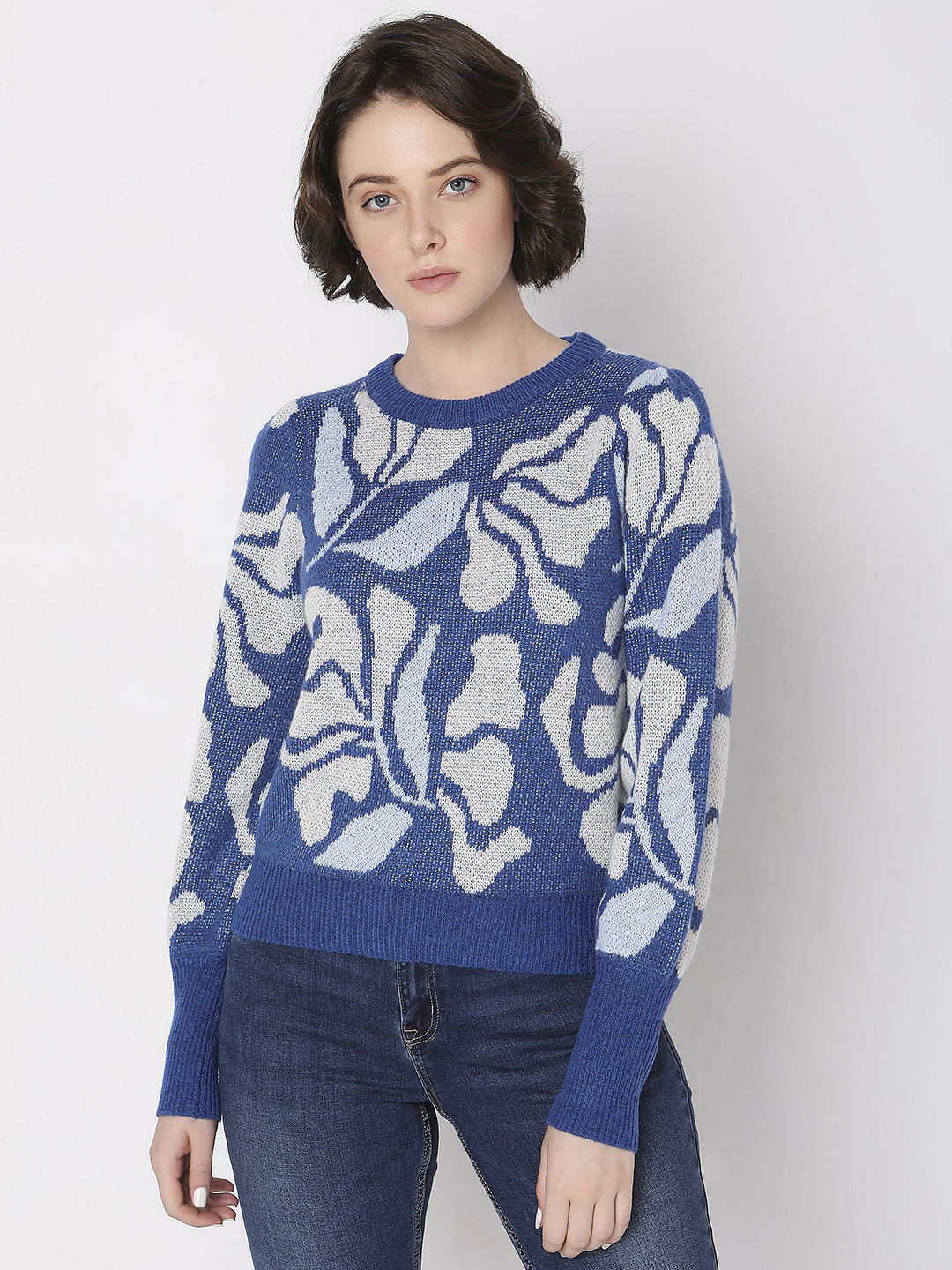 Blue Printed Pullover