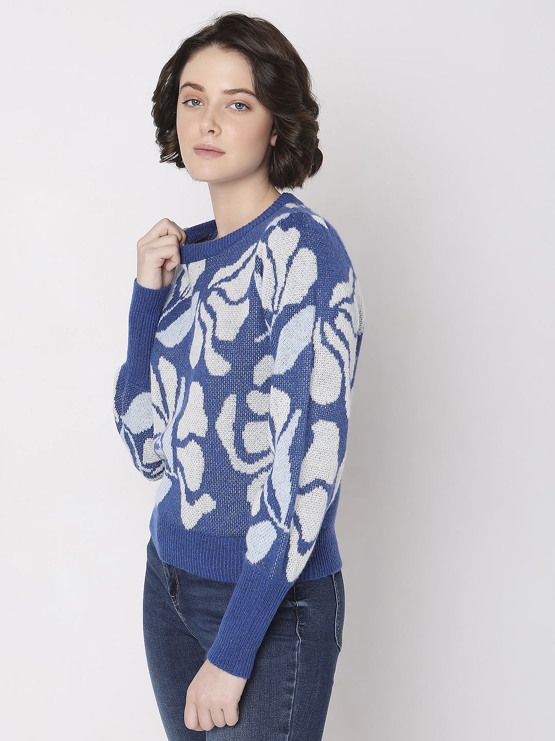 Blue Printed Pullover