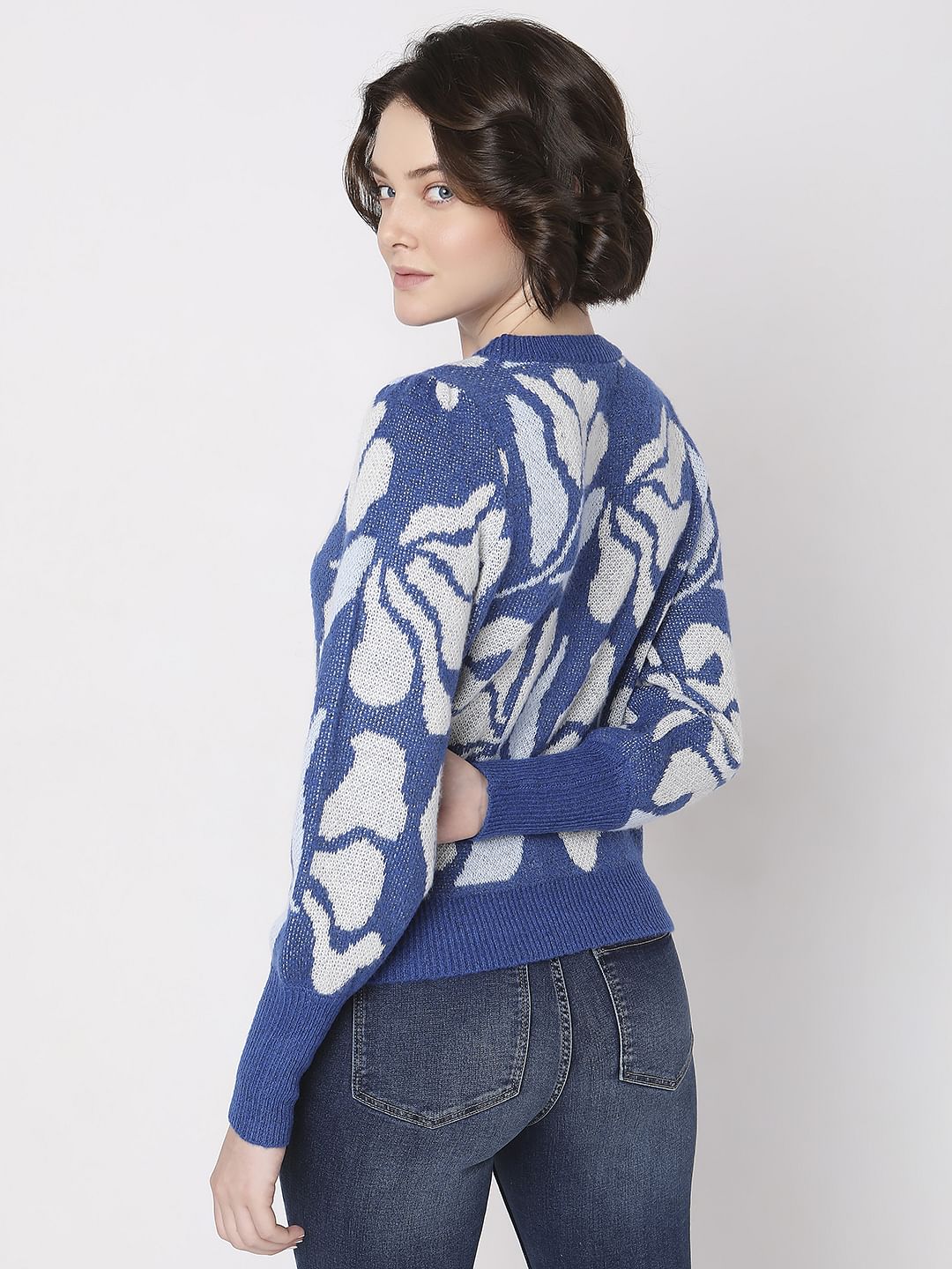 Blue Printed Pullover