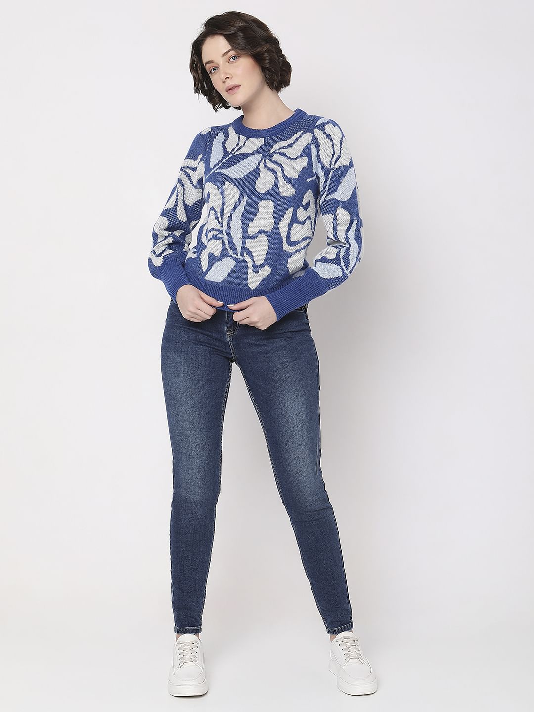 Blue Printed Pullover