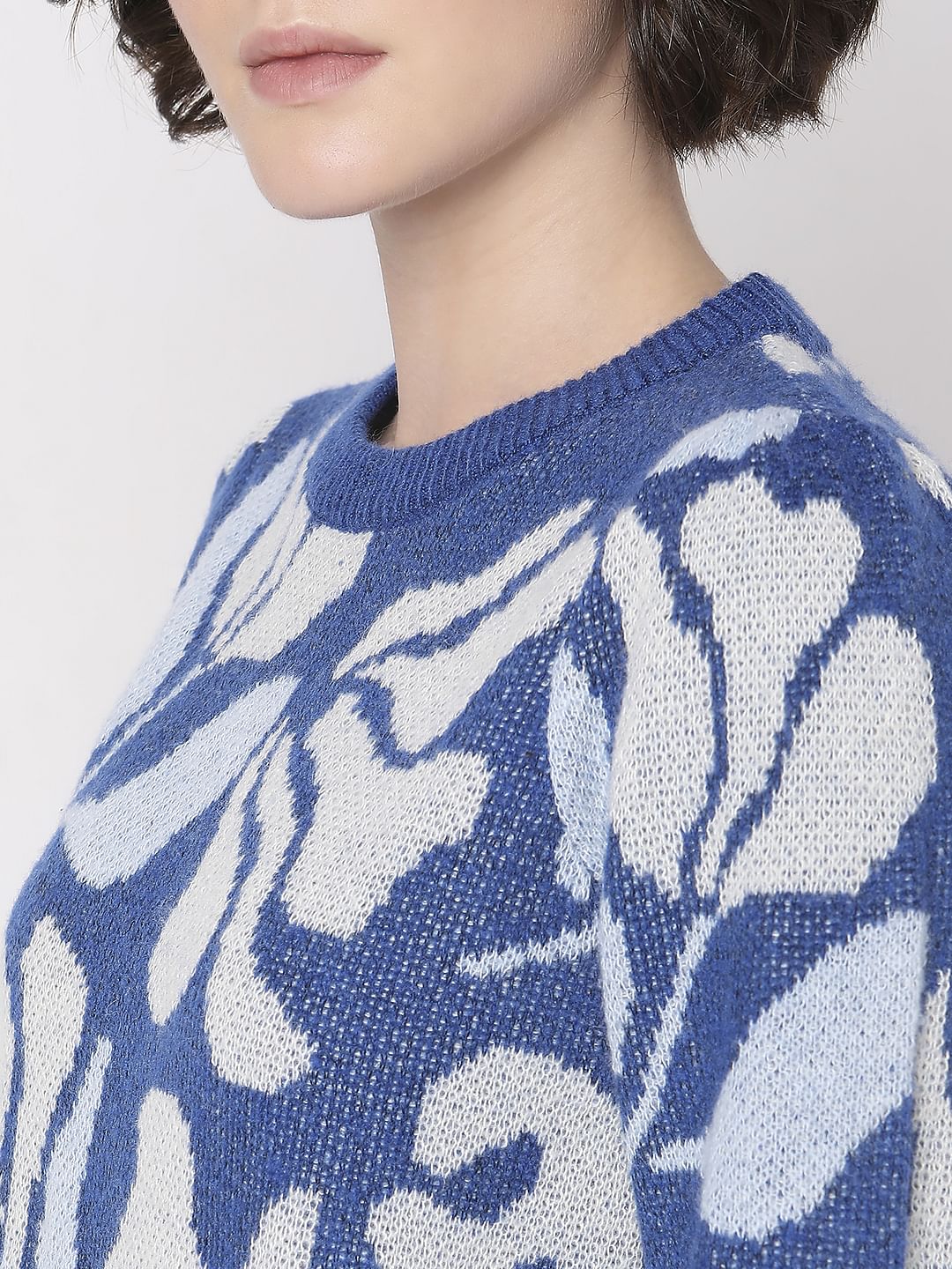 Blue Printed Pullover