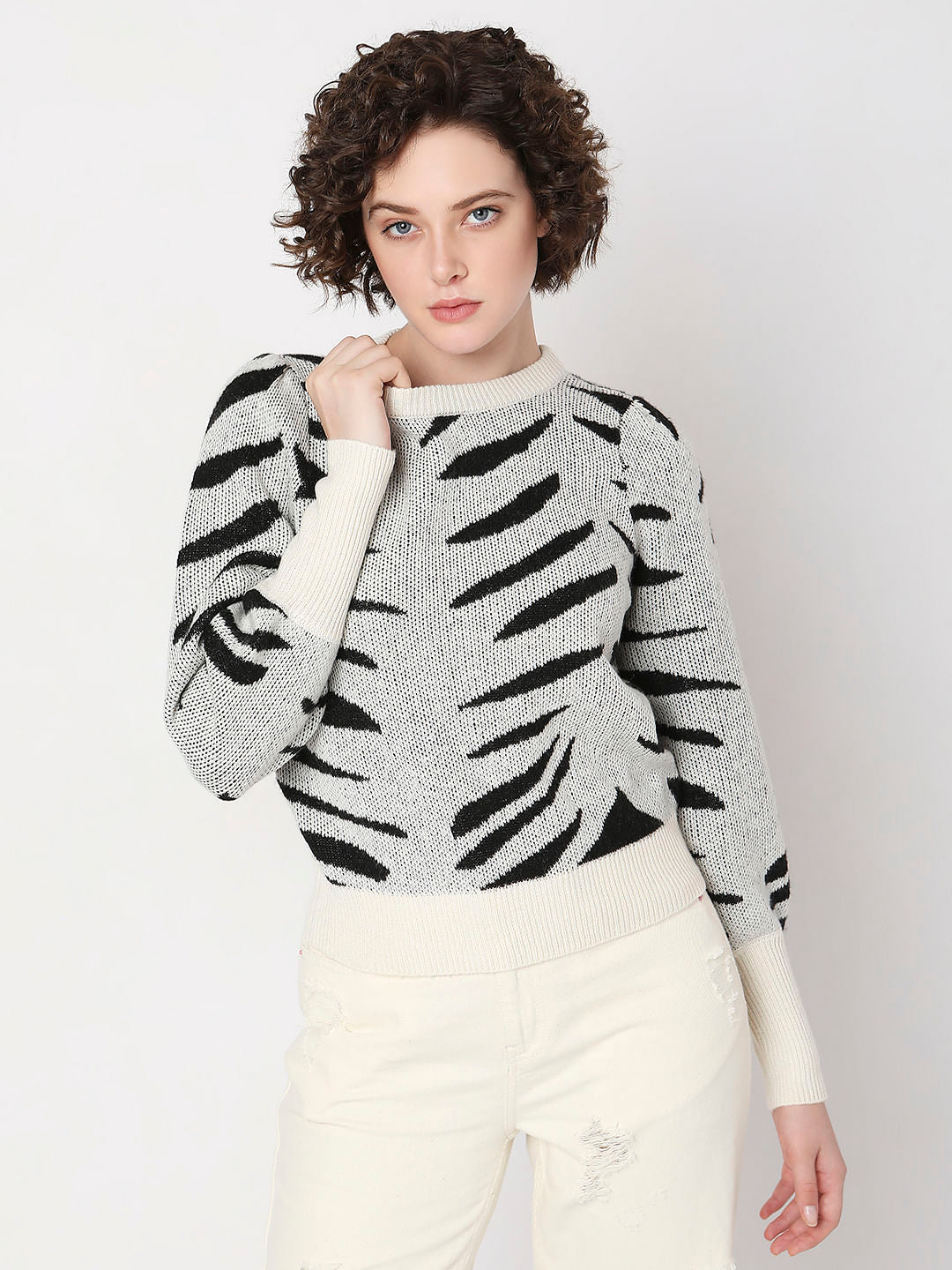 Black Printed Pullover