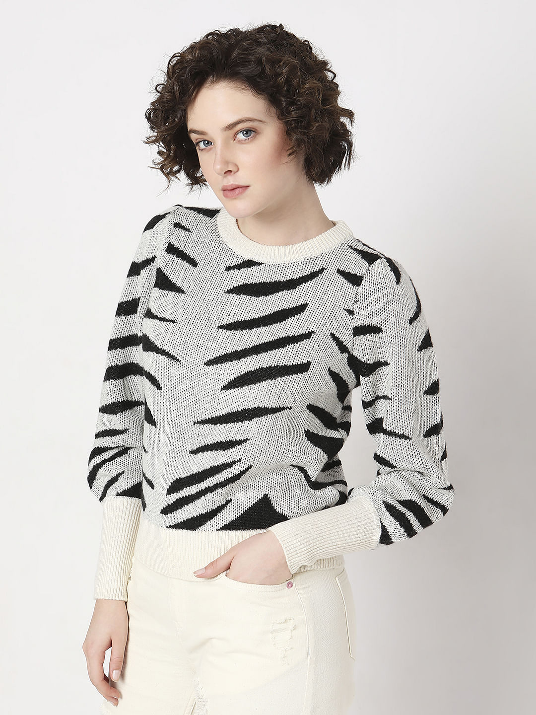 Black Printed Pullover