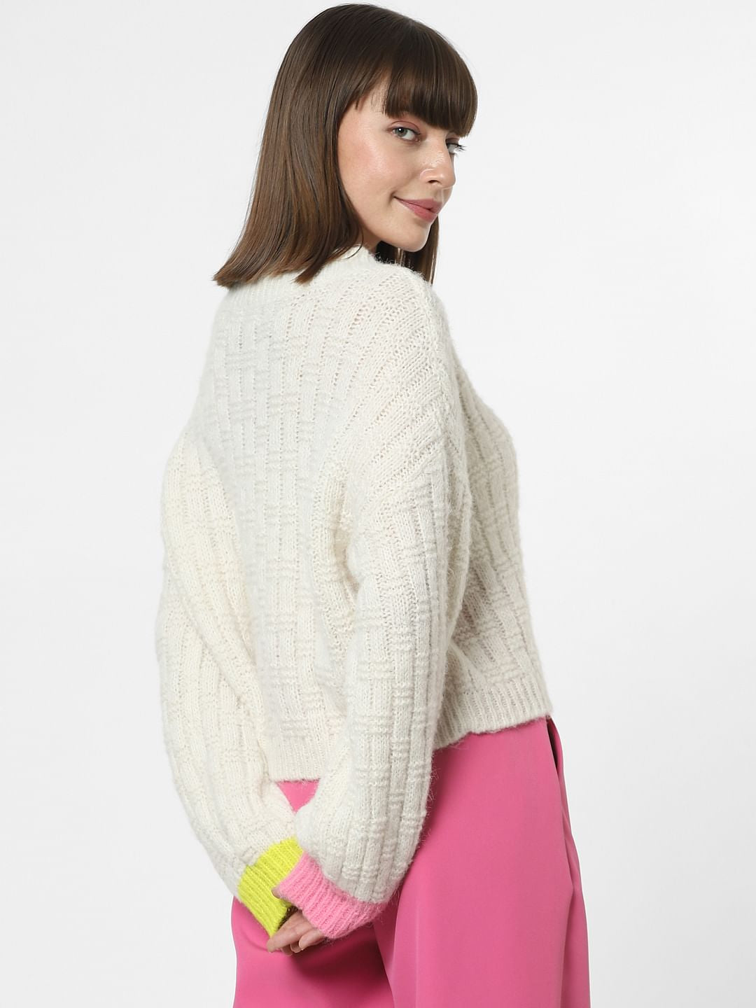 Off-White Ribbed Textured Pullover