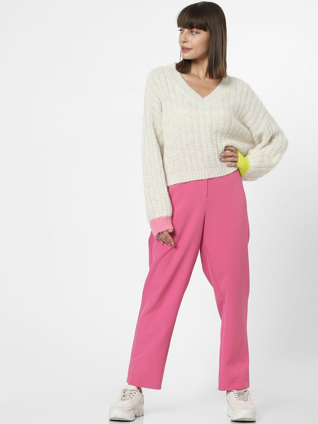 Off-White Ribbed Textured Pullover