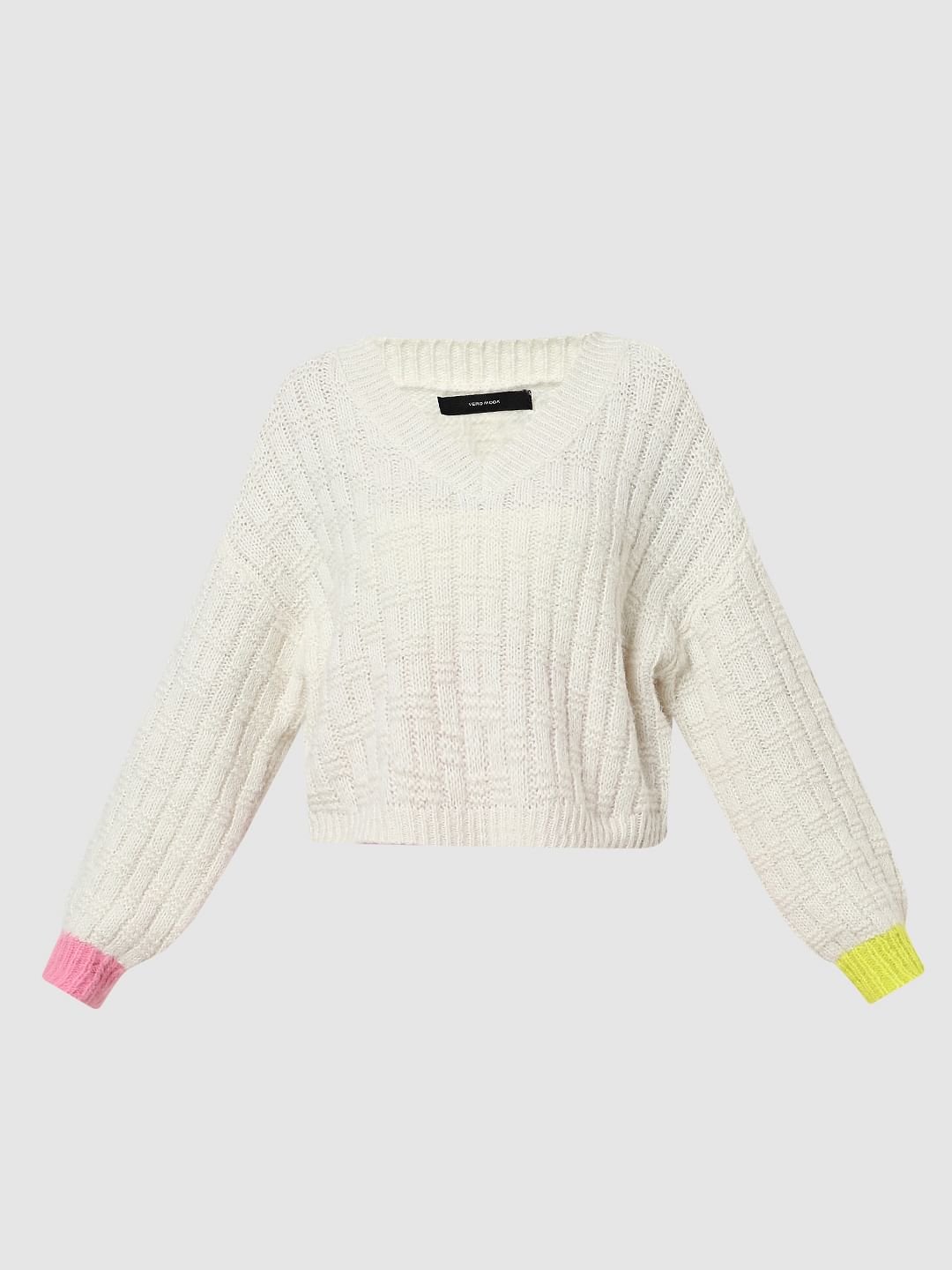Off-White Ribbed Textured Pullover