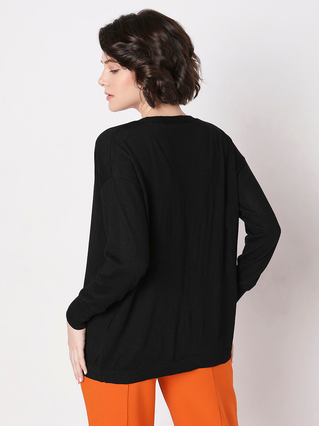 Black Open Cardigan